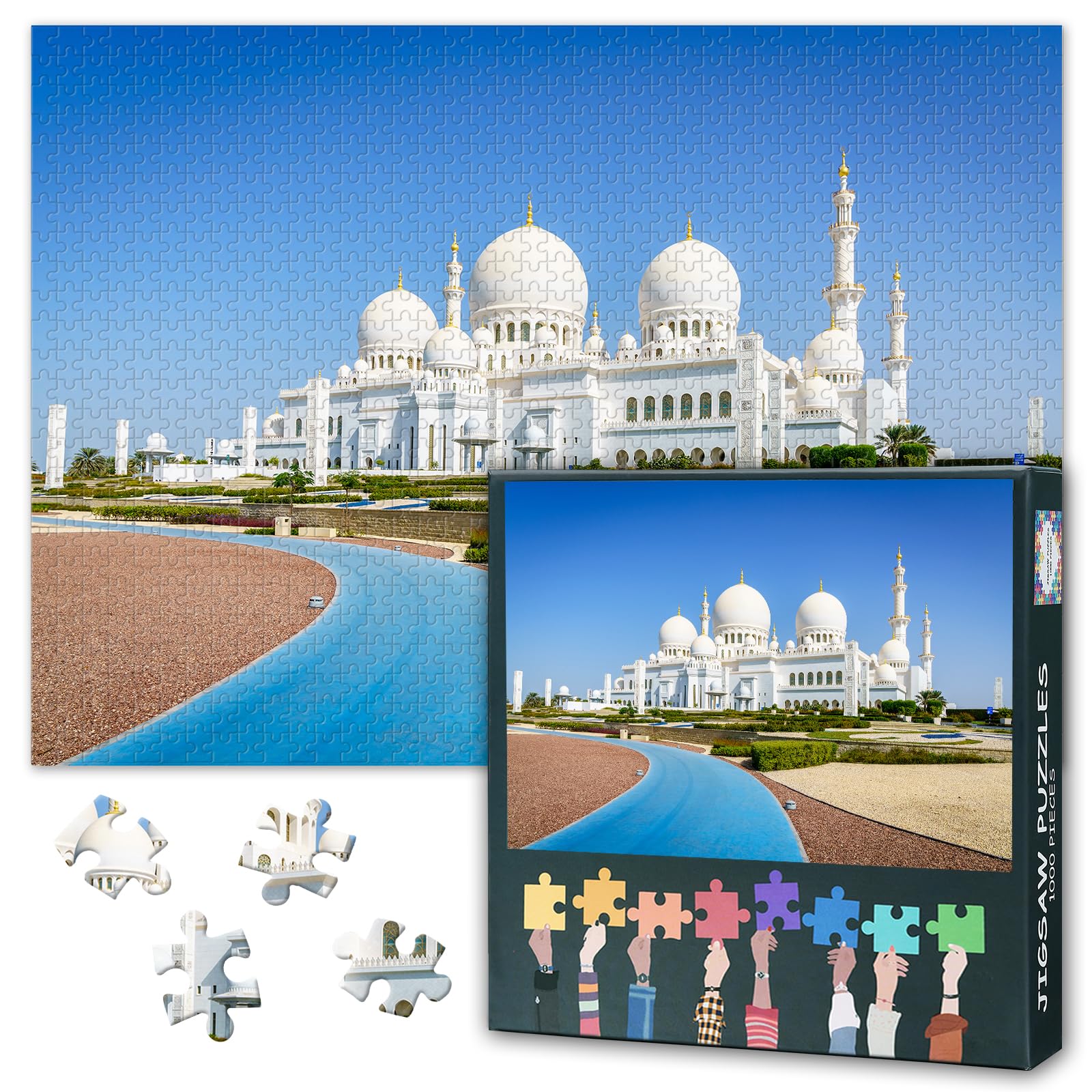 Puzzles for Adults 1000 Pieces, UAE Landmark Mosque Jigsaw Puzzles
