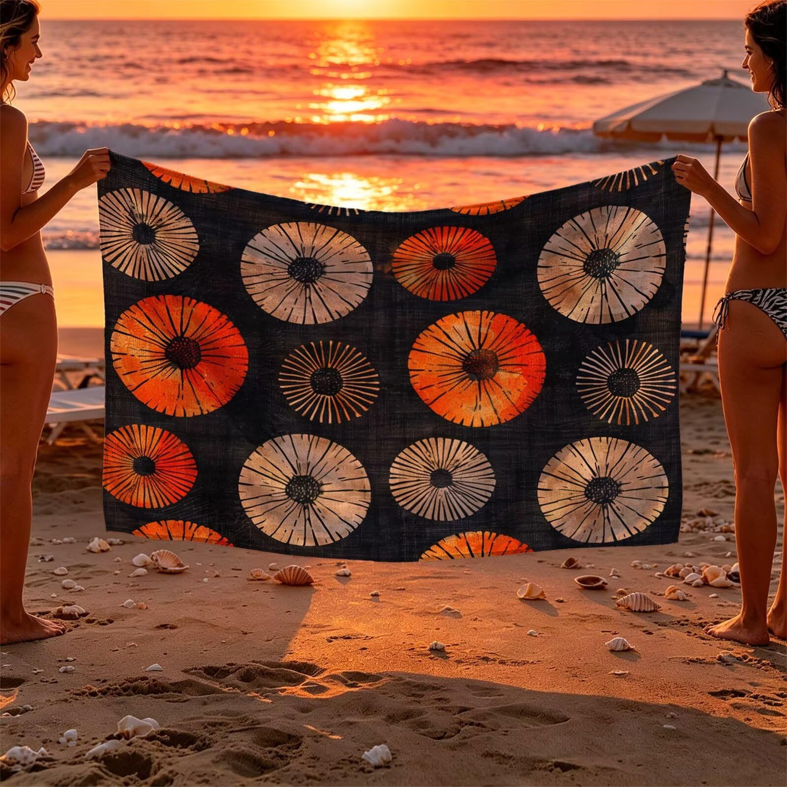 Toalla Playa Grande 220x160 Vacaciones Accesorios Viaje, Toalla Playa Sencillez Suave Cómodo Secado Rápido, Redondo Toallas Baño Grandes 160 x 220cm para Yoga Fitness Natación Sauna Baño XTLS-1304