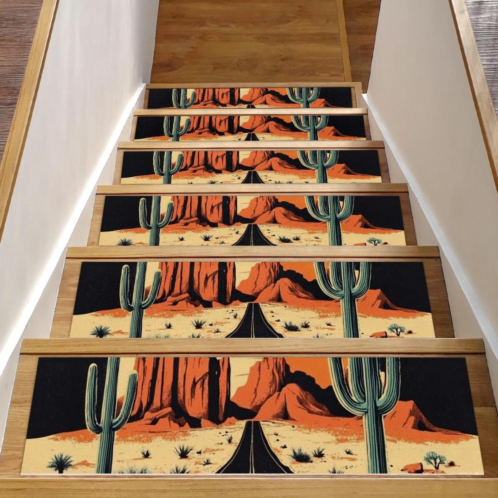 Tapis d'escalier antidérapants pour marches en bois lot de 15 format 20x76 cm