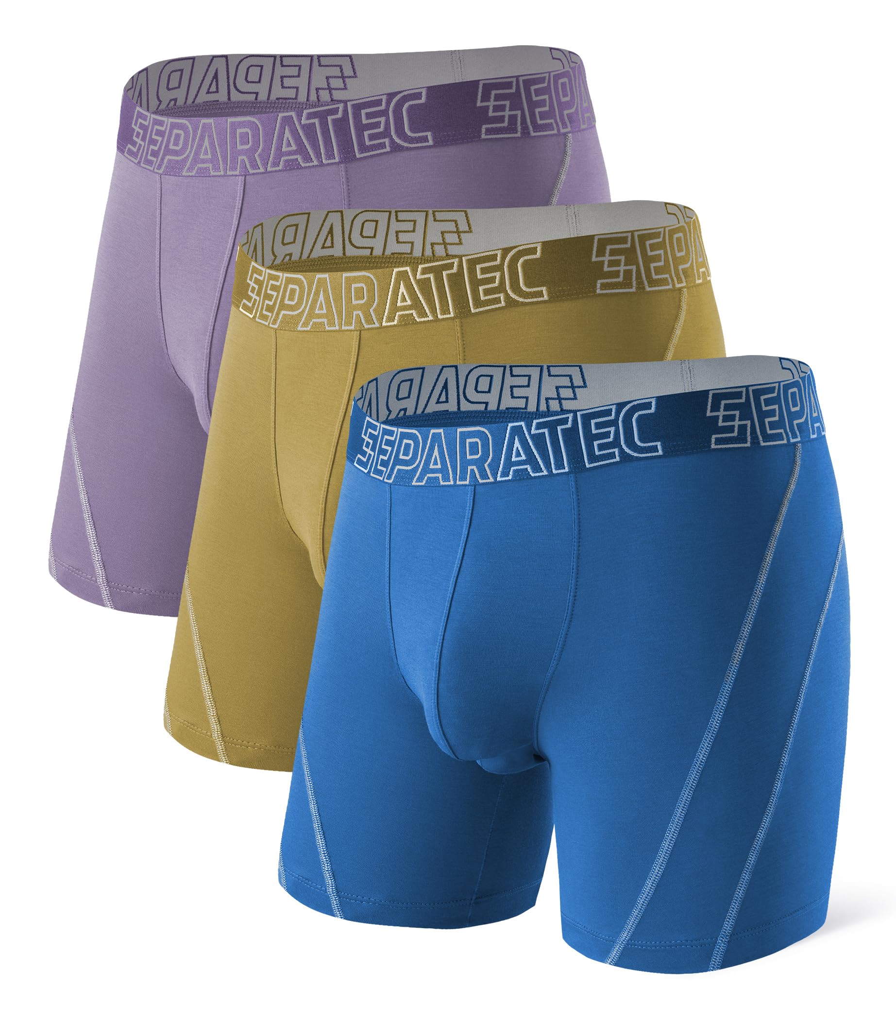 Separatec Mens Underwear Dual Pouch Boxer Briefs Moisture Wicking & Breathable ComfortSoft Underwear with Fly 3 or 6 Pack