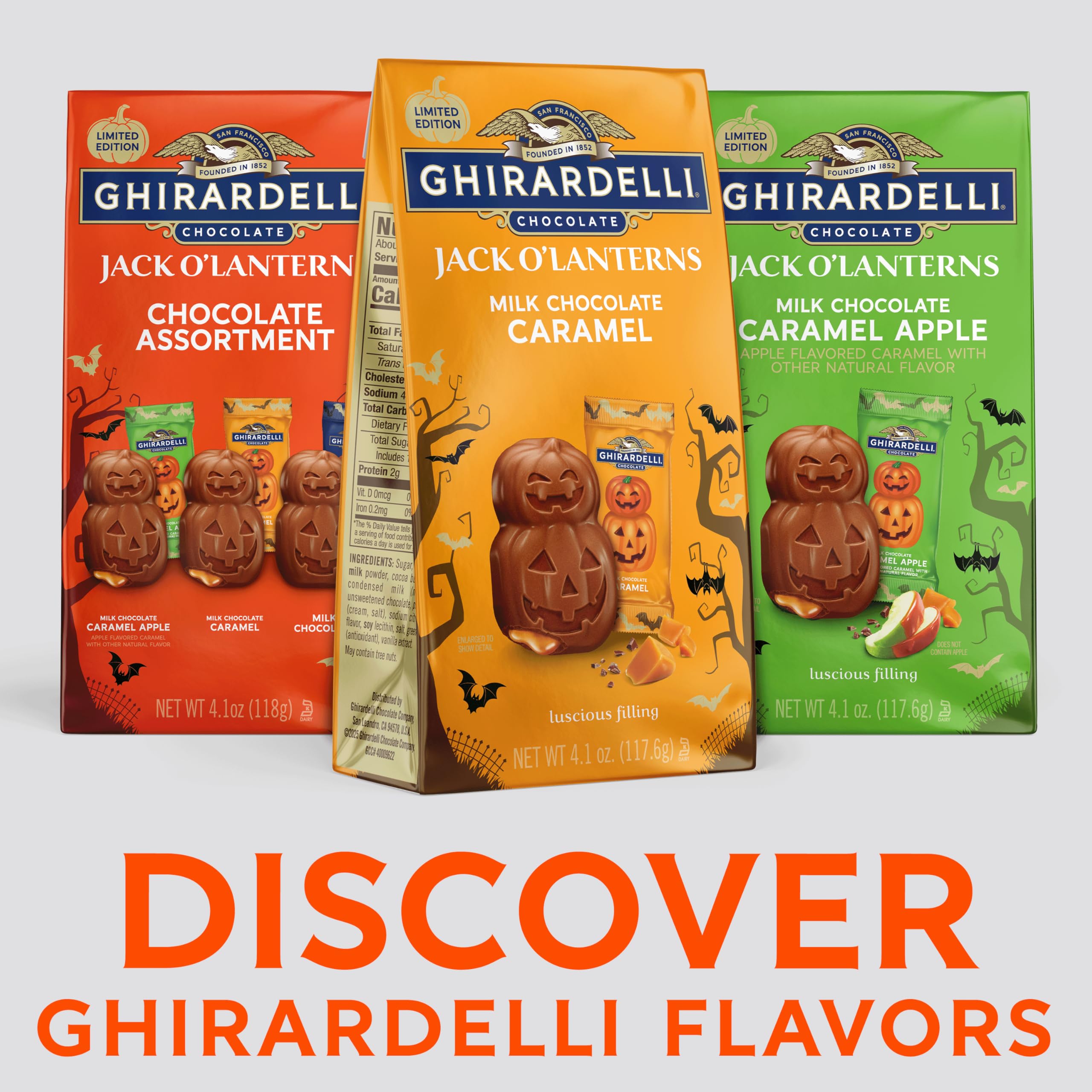 Amazon.com: GHIRARDELLI Milk Chocolate Caramel Jack O' Lanterns