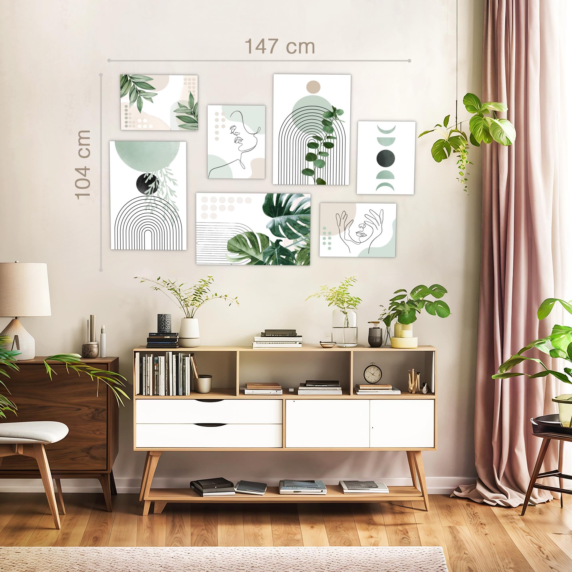 Novart Quadros Astratto Figure - Collage Moderno Beige Nero
