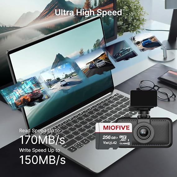 Miofive 256GB Industrial Grade Micro SD Card High Endurance for Dash Cam