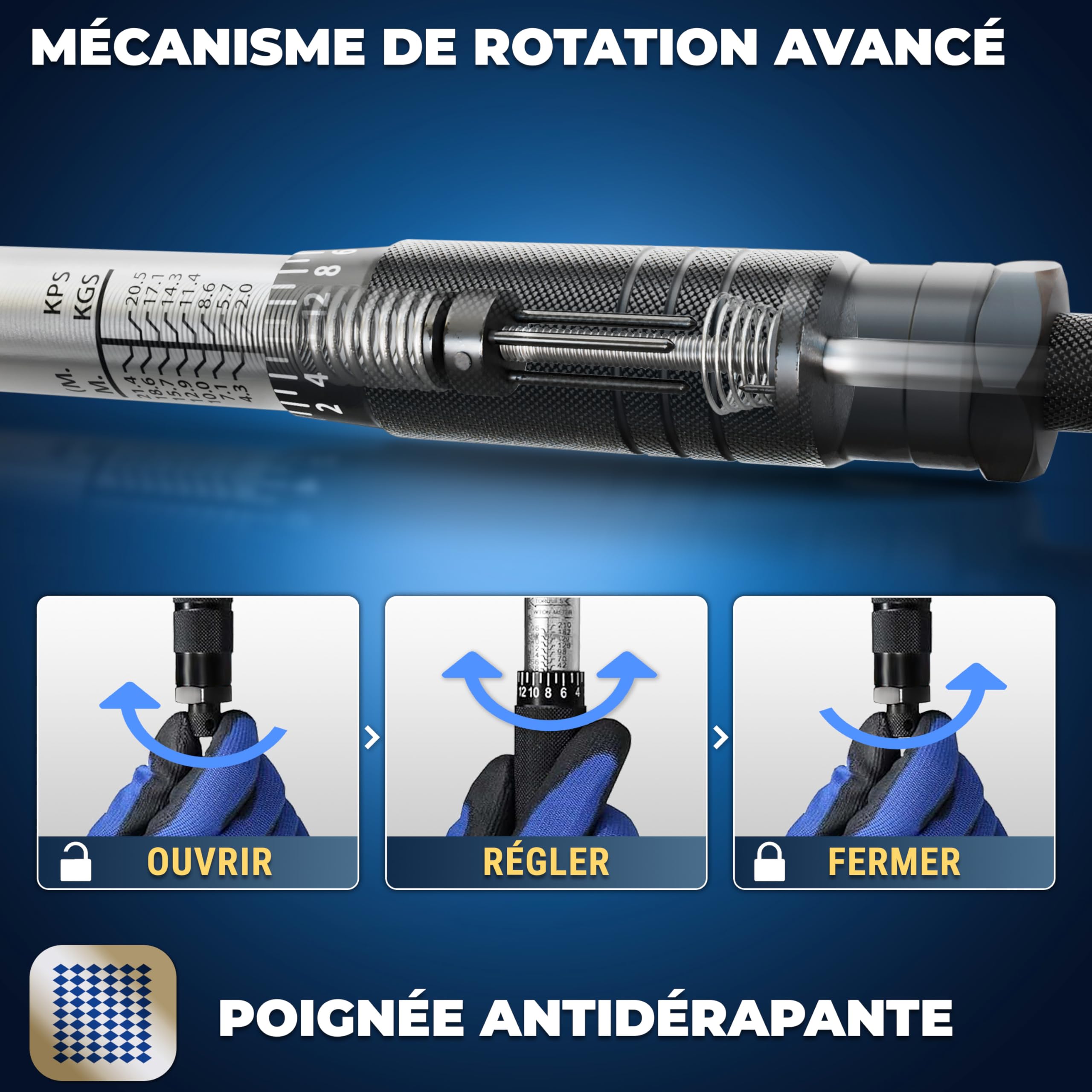 S&R Clé Dynamométrique 1/2 28-210 Nm Set avec Rallonge et 3 Douilles