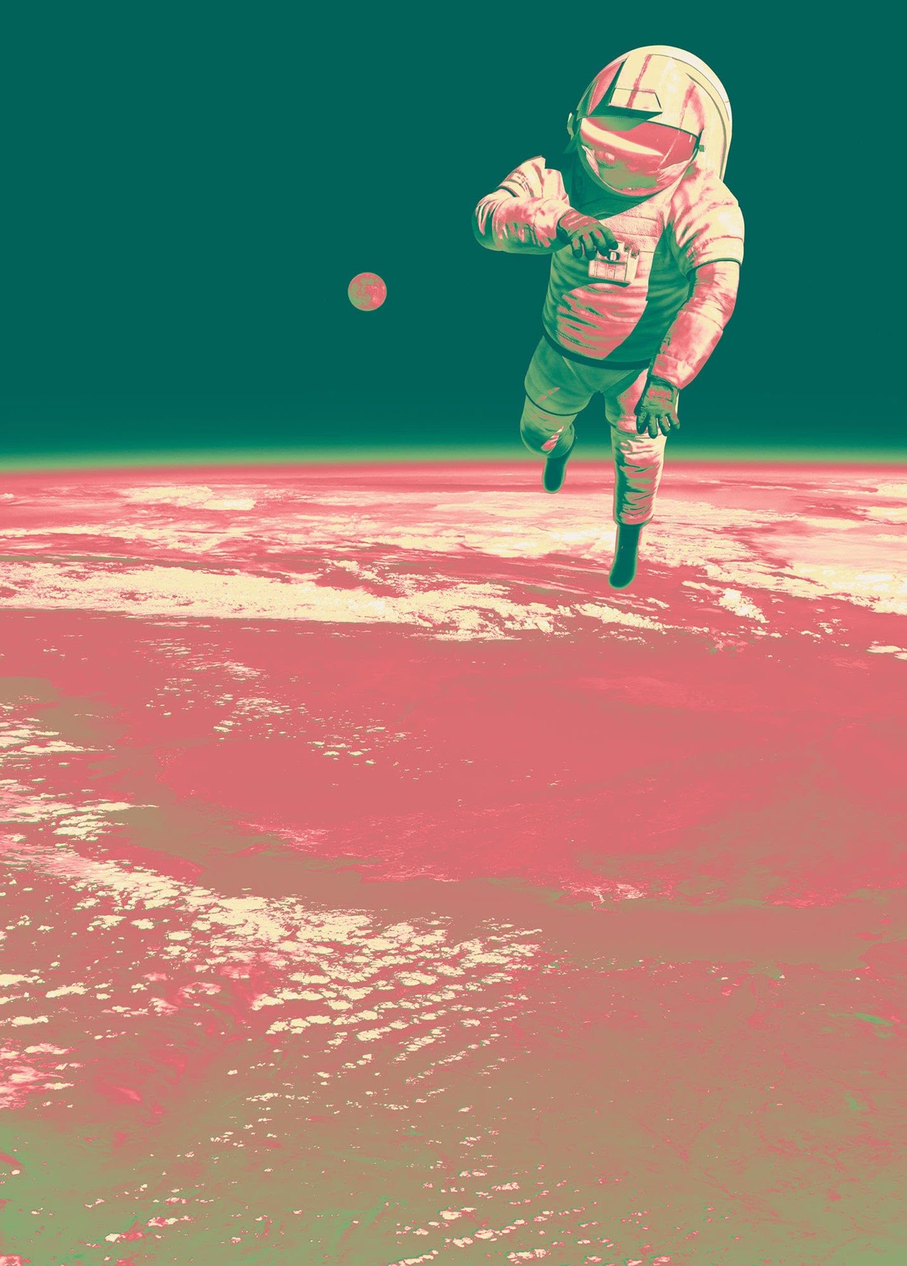 Komar IAX4-0019 Non-Woven Photo Wallpaper Spacewalk Dimensions 200 x 280 cm (W x H) Moon Space Astronaut Children's Room Wallpaper