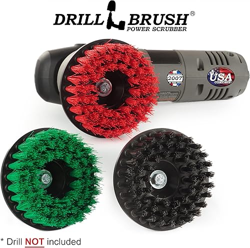 Miniatura 4 de Herramientas de construcción – Juego de 3 cepillos para fregar medios, rígidos, ultra rígidos, roscados – 5/16 x 24 – compatible con eléctrico –