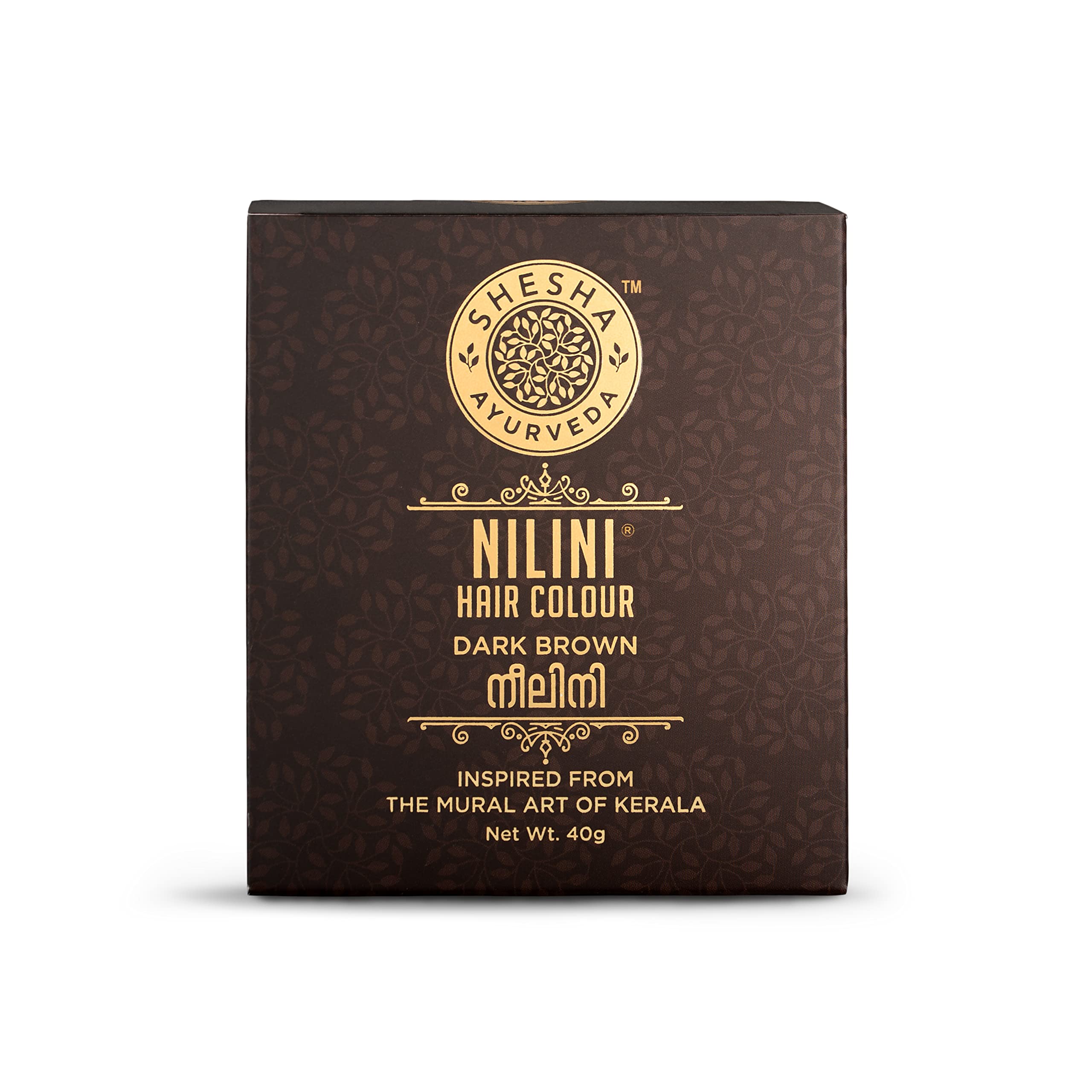 Shesha Ayurveda Nilini Ayurvedic Hair Colour - Dark Brown-No Ammonia,No Peroxide, No Perborate,No Bleach, 40g