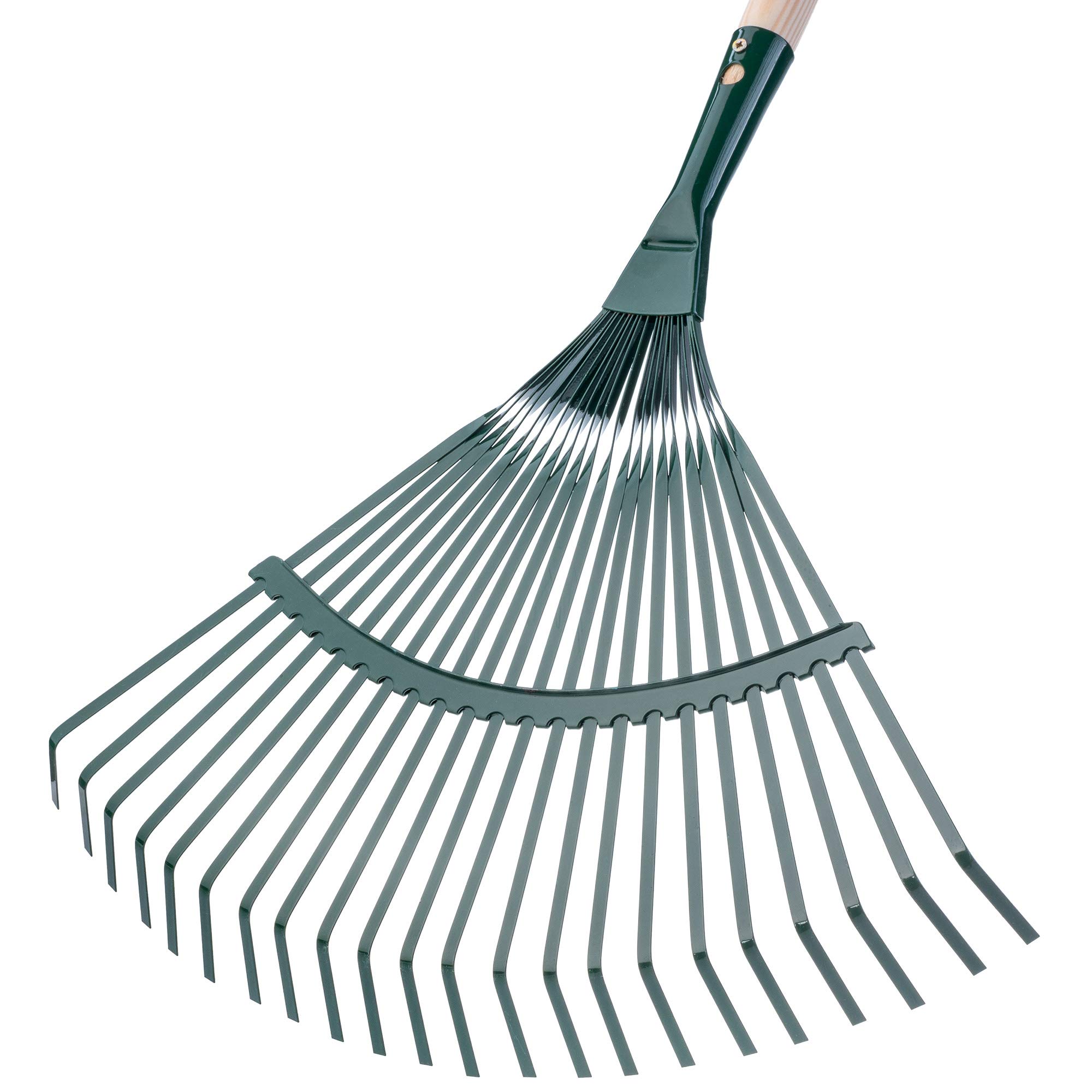 KADAX Rastrillo para Hojas, rastrillo Ajustable con Mango para jardín, césped, cómodo rastrillo de jardín, Compartimentos para Hojas, Escoba para Hojas, (Cinta)