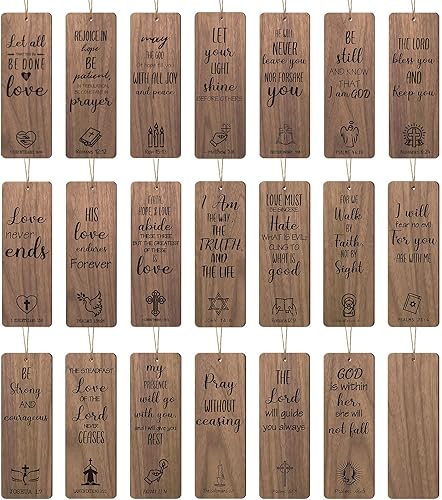 40 marcapáginas religiosas vintage de madera cristiana, regalos religiosos inspiradores, bautismo, versículos bíblicos, regalos para mujeres y