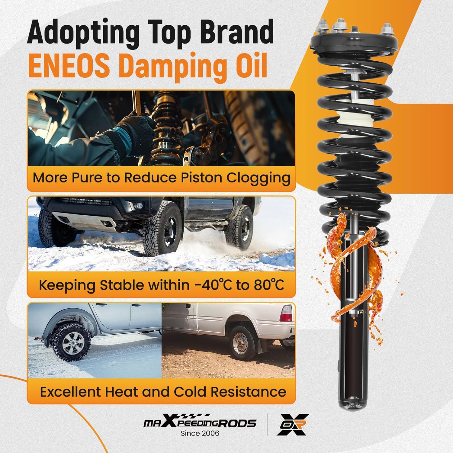 maXpeedingrods 172123L 172123R Front Strut for Honda Accord 2003-2007, 2Pc Complete Shock Absorber Strut w/Coil Spring Assembly