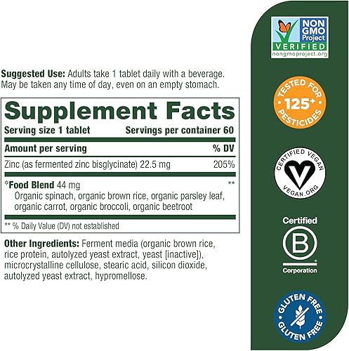 Miniatura 3 de MegaFood Zinc - Apoyo para la salud inmunológica con zinc y mezcla de alimentos nutritivos proyecto verificado sin OMG sin gluten vegano kosher