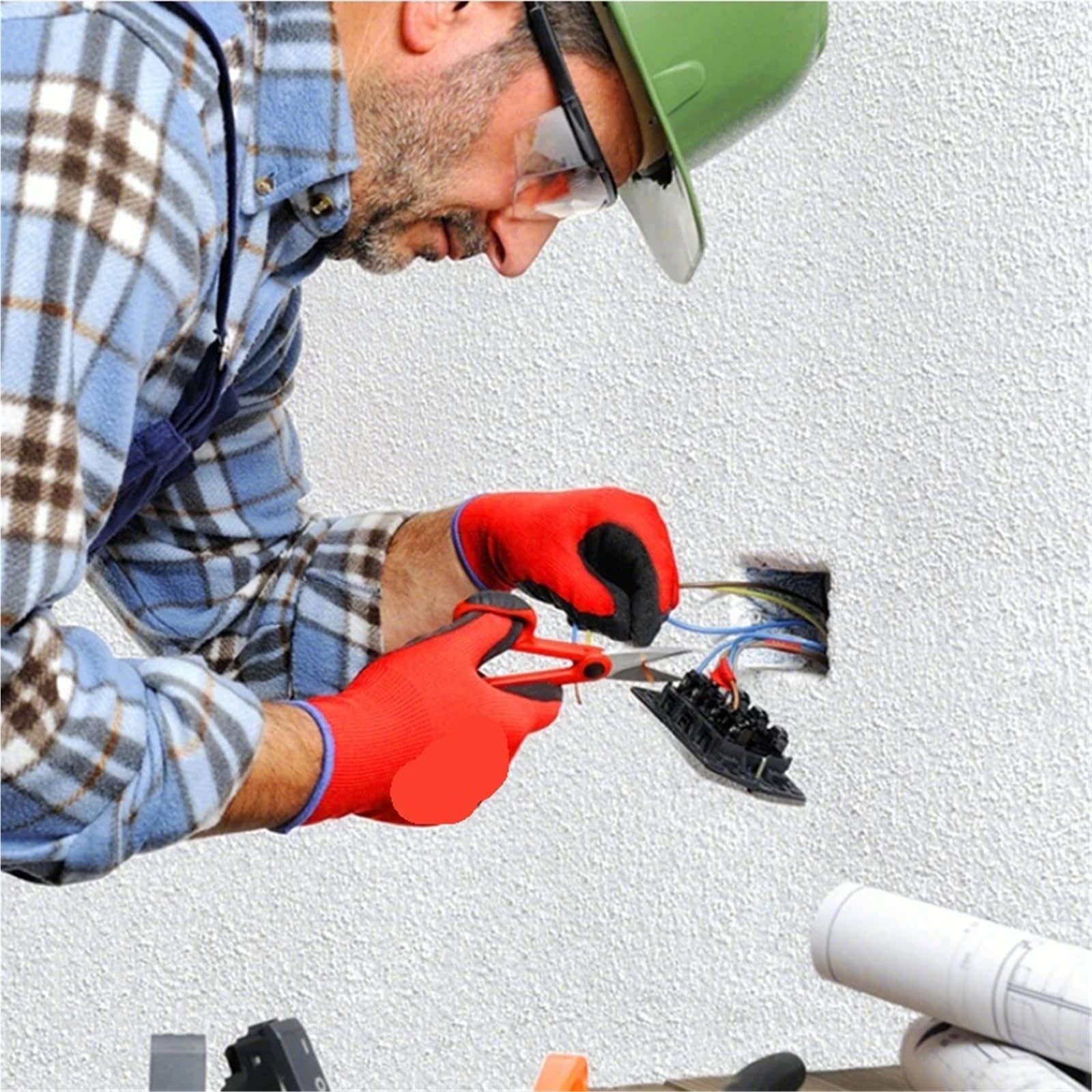 Generico 10 paia di guanti da lavoro di sicurezza in lattice di gomma spessa - Guanti antiscivolo rivestiti sul palmo for lavori di meccanica e giardinaggio(XL)