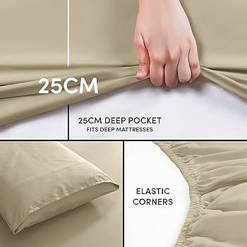 Moonlight Bedding Double Fitted Sheet 40 Cm Extra Deep Pocket Grey Bed