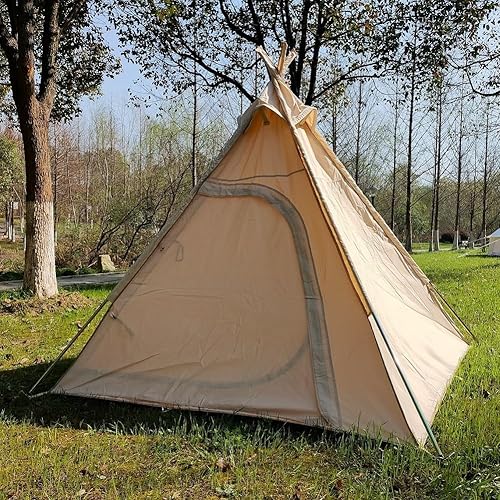 Miniatura 3 de Dream House Tienda piramidal de camping de lona de algodón de tres estaciones para 2 ~ 3 personas