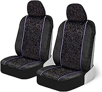 Vista 13 de BDK Fundas de asiento de coche de piel sintética con flores rosas para asientos delanteros, paquete de 2 – Patrón floral con reposacabezas a juego