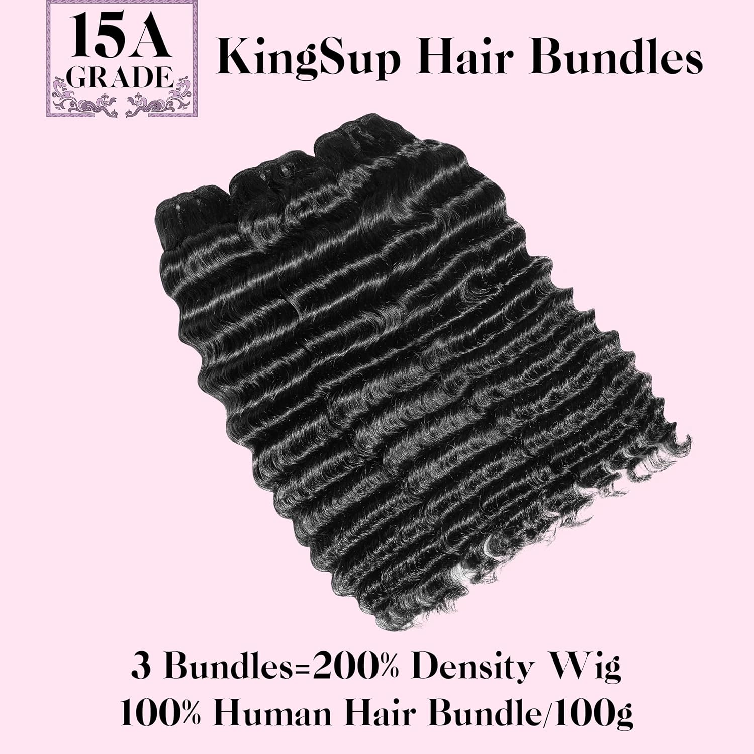 Deep Wave Human Hair Bundles 20 22 24 Inch 15A Burmese Curly Bundles Human Hair,Sew In Quick Weave Deep Wave Bundles 100% Real Human Hair Extensions Tangle Free Shedding Free Triple Lifespan