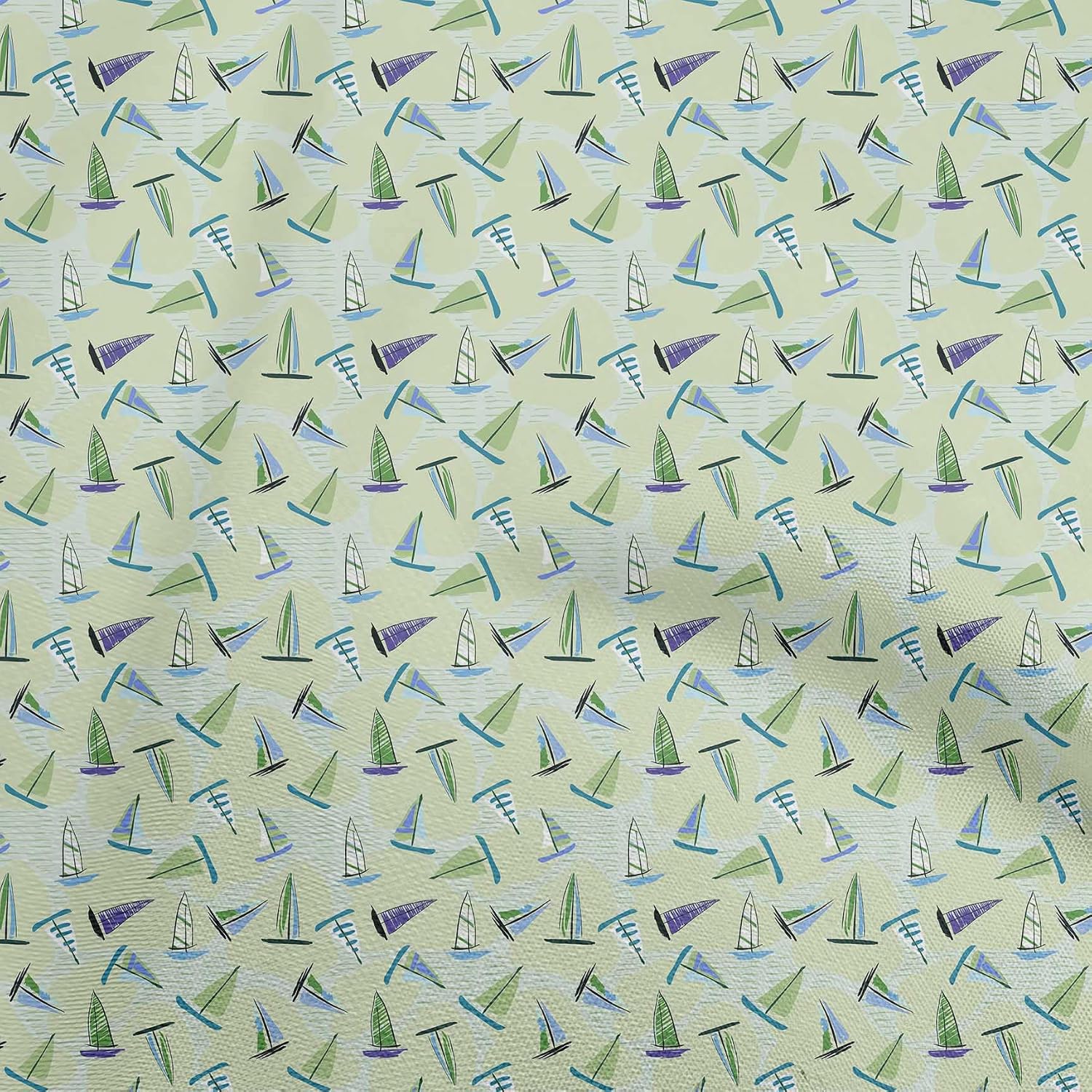 oneOone Cotton Flex Light Blue Fabric Travel Sewing Craft Projects Fabric Prints By Yard 40 Inch Wide