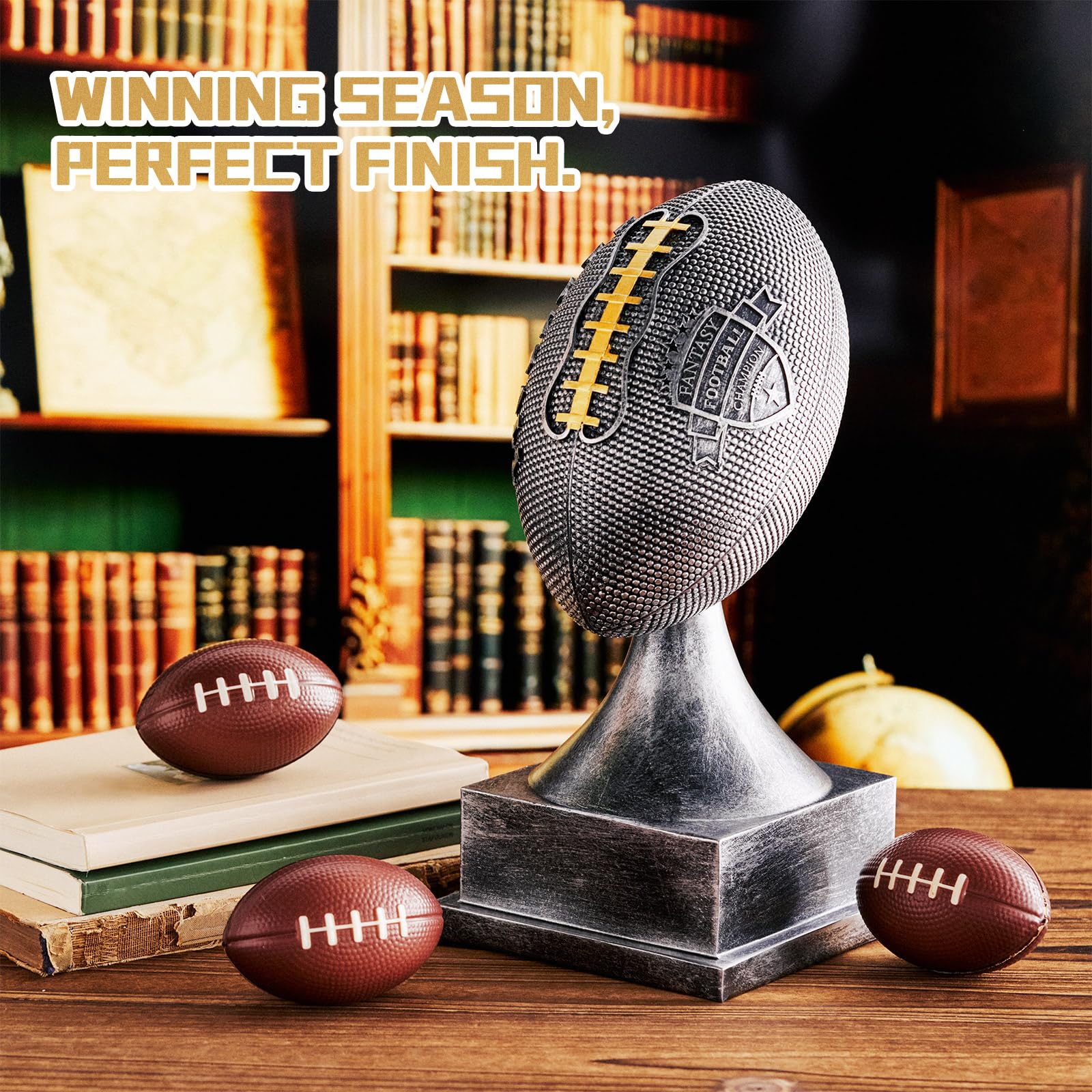 Wiwiqing Silver Fantasy Football Champion Trophäe, 30,5 cm, Winner Glory Award, Feiern Sie das Spiel Gewinner Touchdown oder Playoff Win Championship