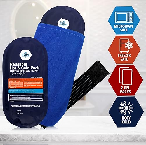Miniatura 2 de MED PRIDE Paquetes reutilizables para frío y calor con funda y cinturón 2 almohadillas de gel  Almohadillas térmicas y bolsas de hielo para terapia