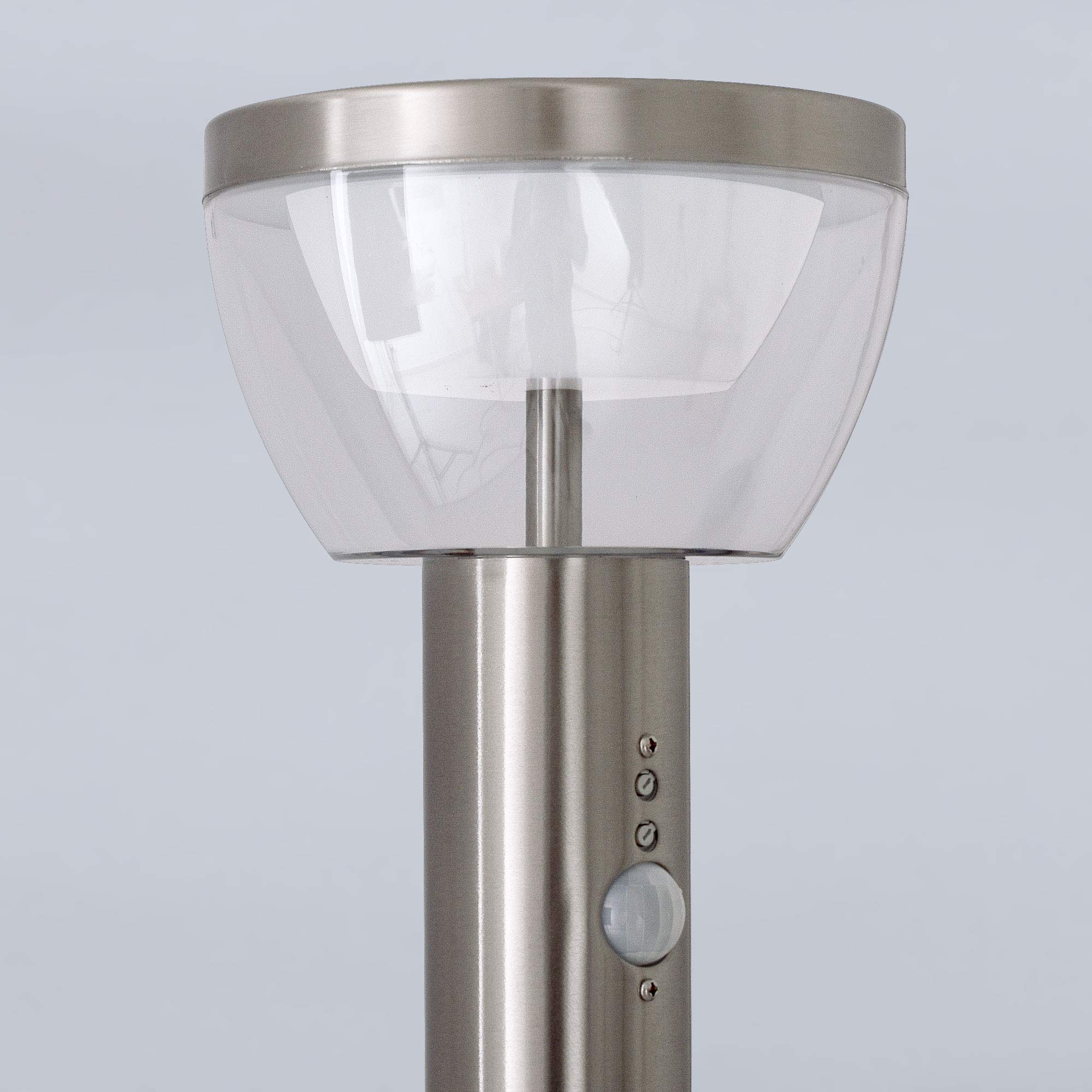 Maxkomfort LED Aussenleuchte mit Bewegungsmelder Standleuchte Gartenleuchte Wegeleuchte Lampe 9W Edelstahl 80cm modern IP54 309A1-800