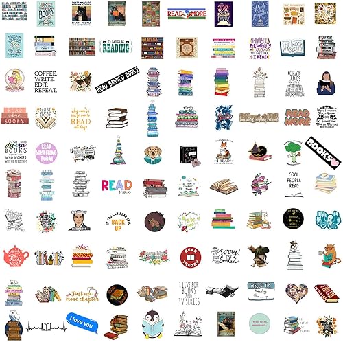 Miniatura 2 de 200 calcomanías de libros a granel, calcomanías inspiradoras para botellas de agua de lectura para niños, adolescentes, estudiantes, profesores,