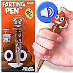 Farting Poop Pen Makes 7 Funny Fart Sounds - Perfect Stocking Stuffers for Kids, Teens & Boys - This Poop Pen Makes Funny Gifts for Christmas - Fart Pen Gag Gifts & White Elephant Gift (Original)