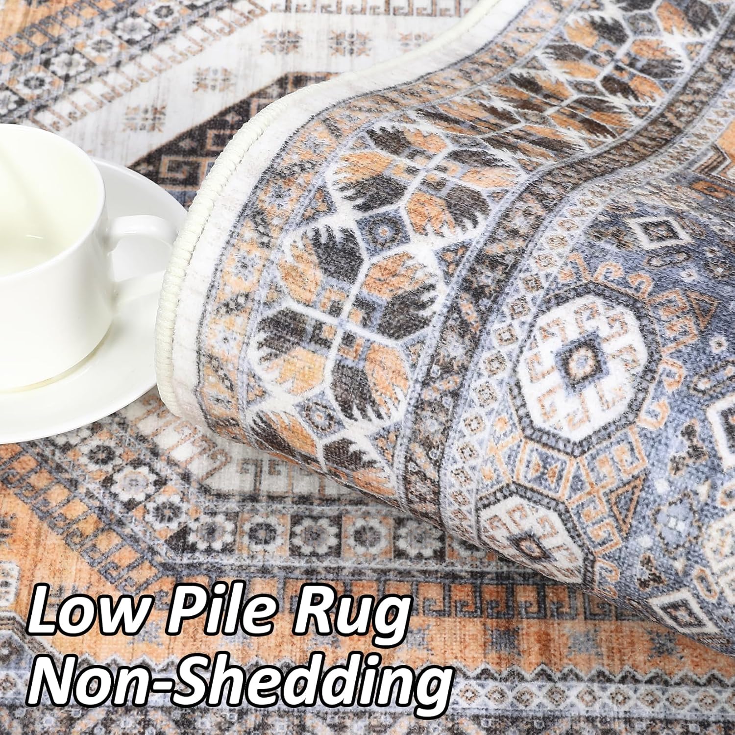 Boho Washable Runner Rug 2x6 Entryway Rug Vintage Tribal Non Slip Kitchen Rugs Bathroom Rugs Soft Rugs for Bedroom Throw Rugs Stain Resistant Carpet Runners for Laundry Hallway Multi 2'x6'