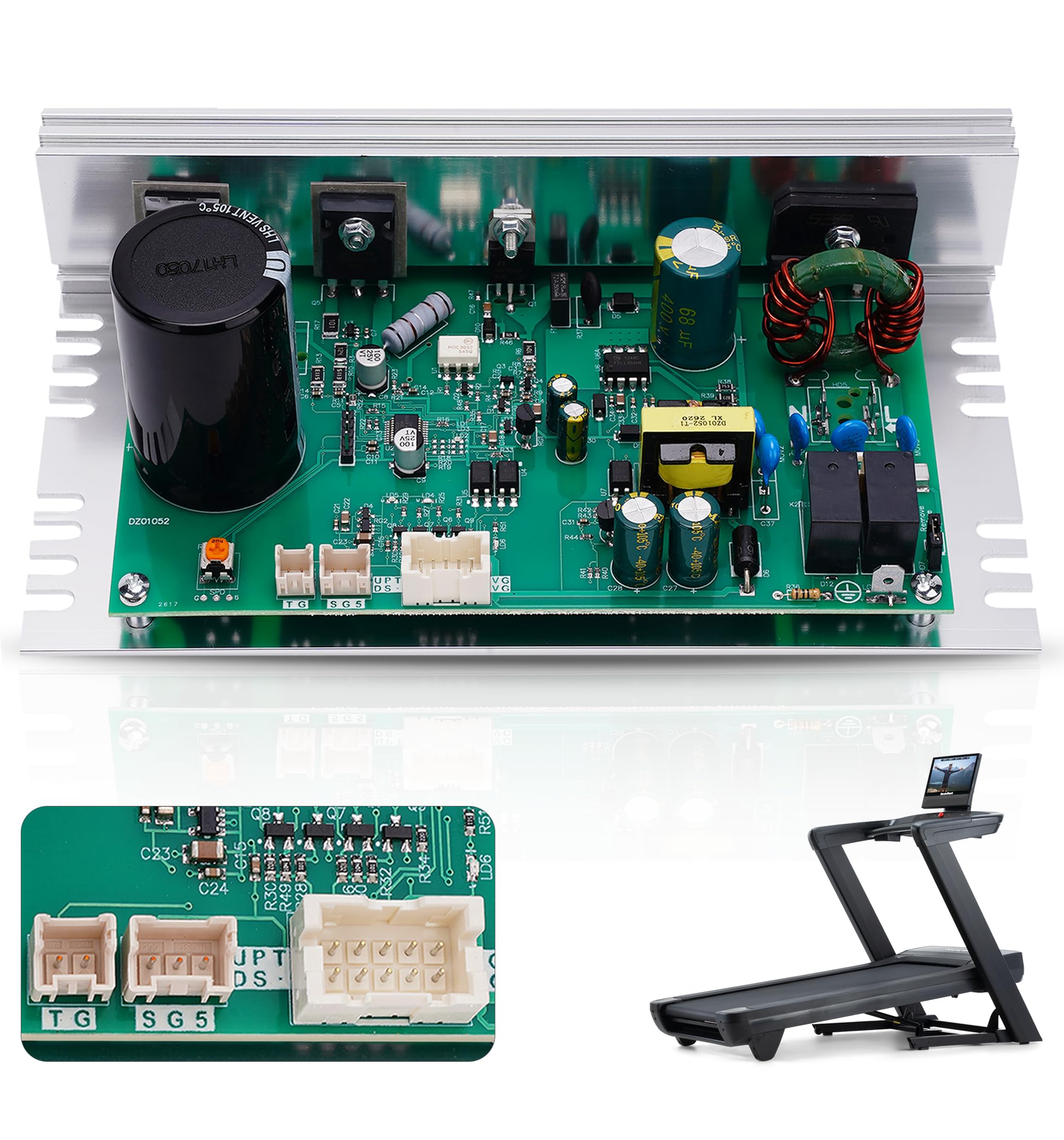 Photo 1 of MC1618DLS 406075 Treadmill Control Board Motherboard Compatible with Proform Nordic-Track Icon GoldsGym, 10 pins White Socket Version