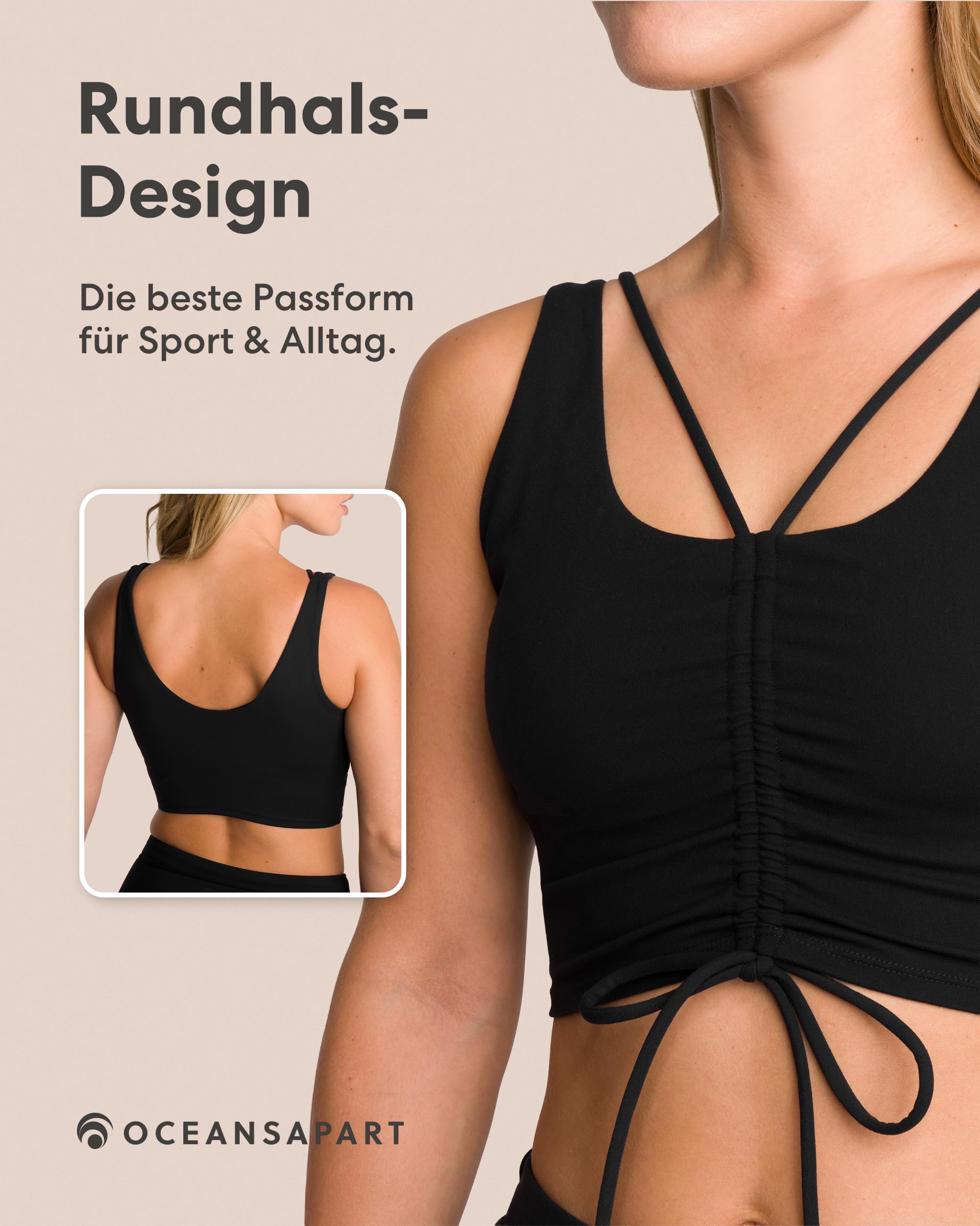 OCEANSAPART Gianna Bra - Sport BH Damen ohne Bügel Cups Bustier