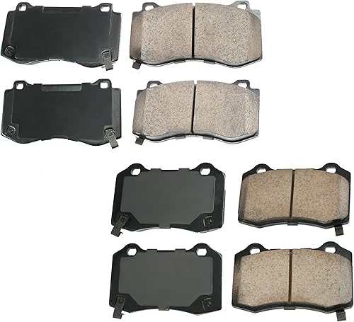 Miniatura 1 de Akebono Performance - Juego de pastillas de freno de cerámica con sensores acústicos para Chrysler 300 Dodge Challenger Charger Magnum Jeep Grand