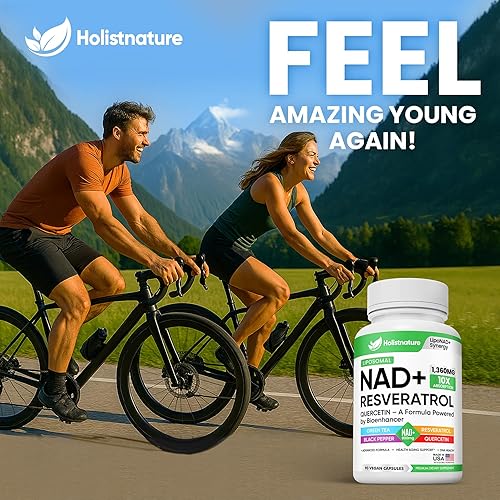 Vista 6 de Suplemento NAD+, 1,360 mg de fuerza máxima liposomal Resveratrol, quercetina, té verde Energía celular y envejecimiento saludable para hombres