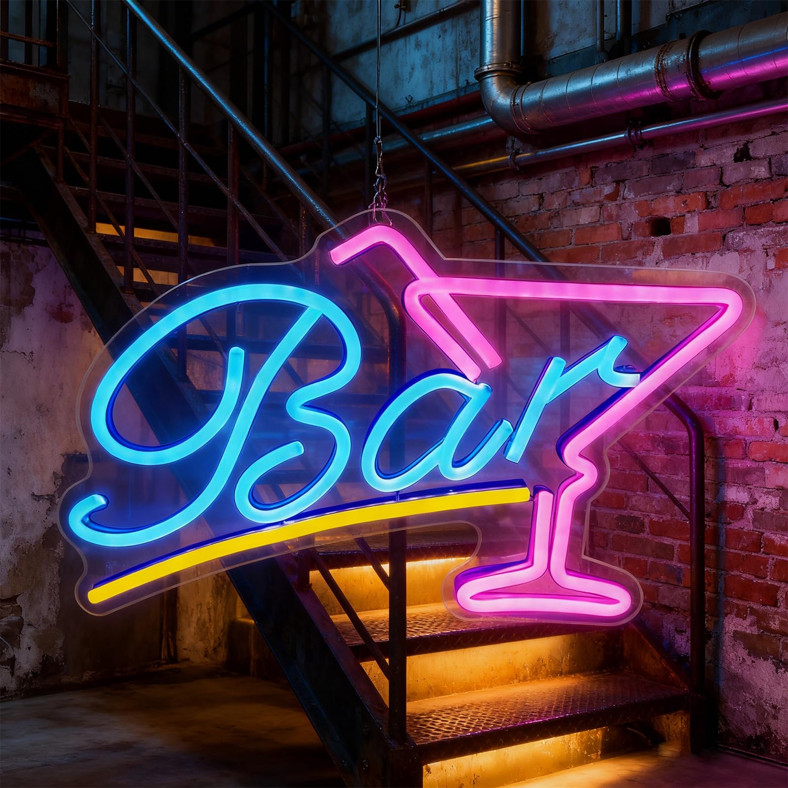 Happy Hour Bar Insegna al neon per decorazione da parete con interruttore dimmerabile Happy Hour LED Neon Signs Camera da letto Birra Neon Sign Decor
