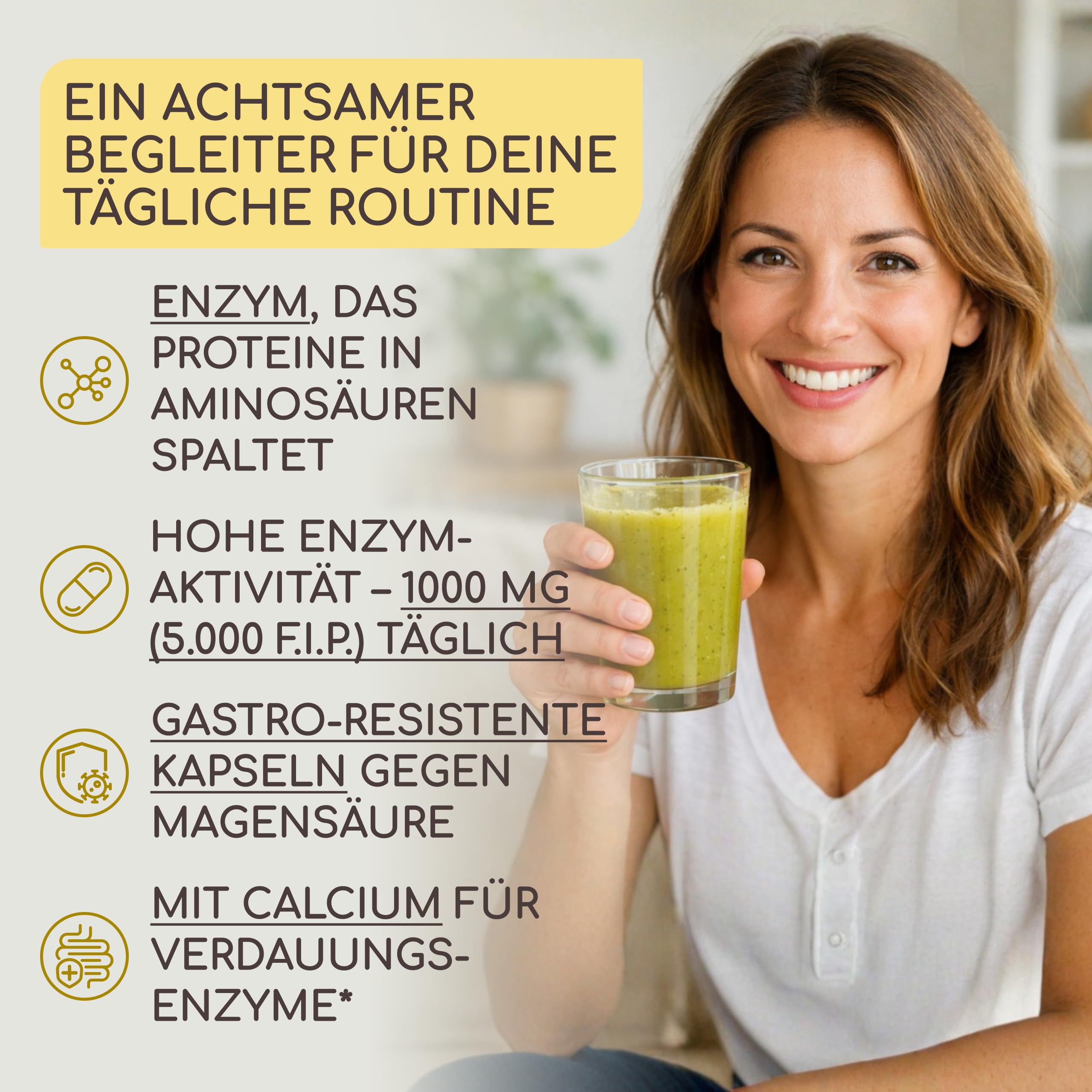 Bromelain Hochdosiert, 1000 mg (2500 GDU) pro Tag - 150 magensaftresistente Kapseln - Natürlicher Ananas Extrakt - In Deutschland produziert, laborgeprüft und vegan