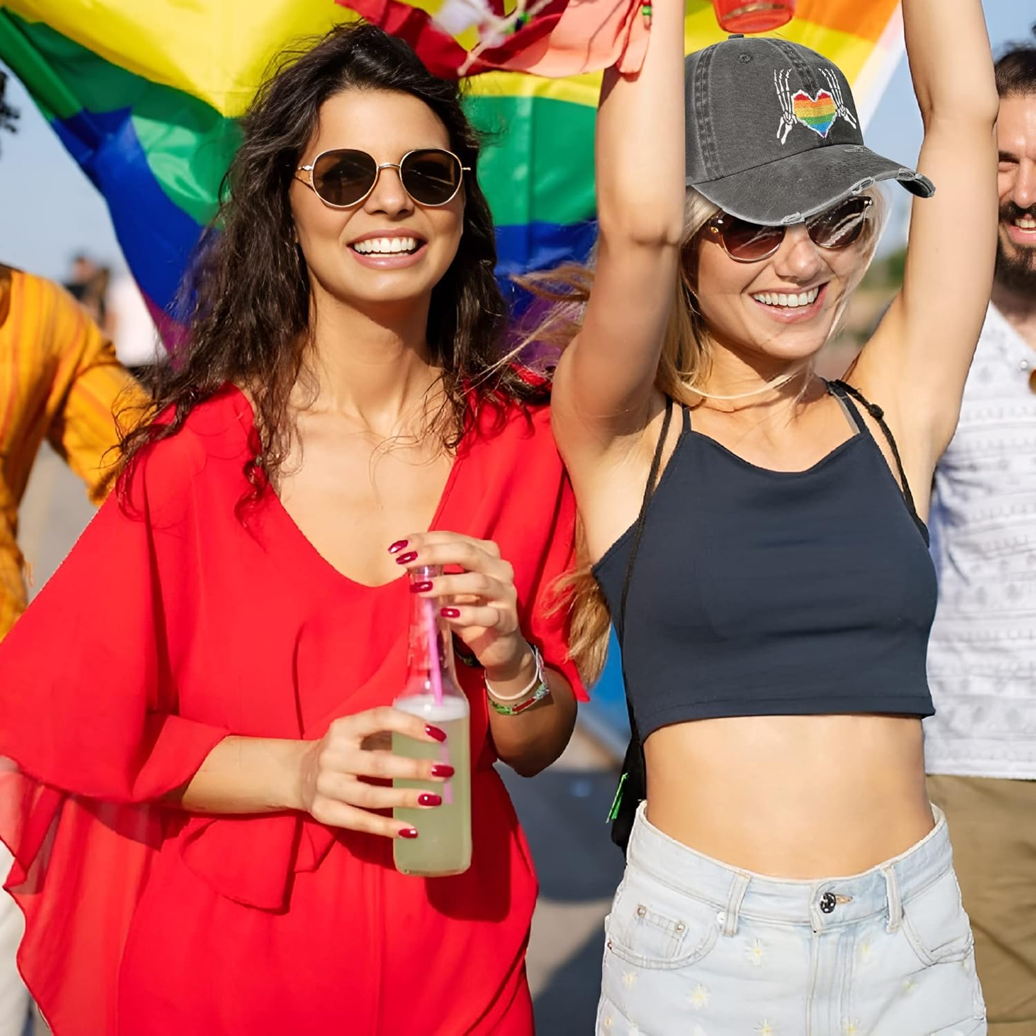 Gay Pride Baseball Hat for Men and Women, LGBT Rainbow Embroidered Trucker Hats Adjustable Washable LGBTQ Baseball Cap Gifts - Image 6