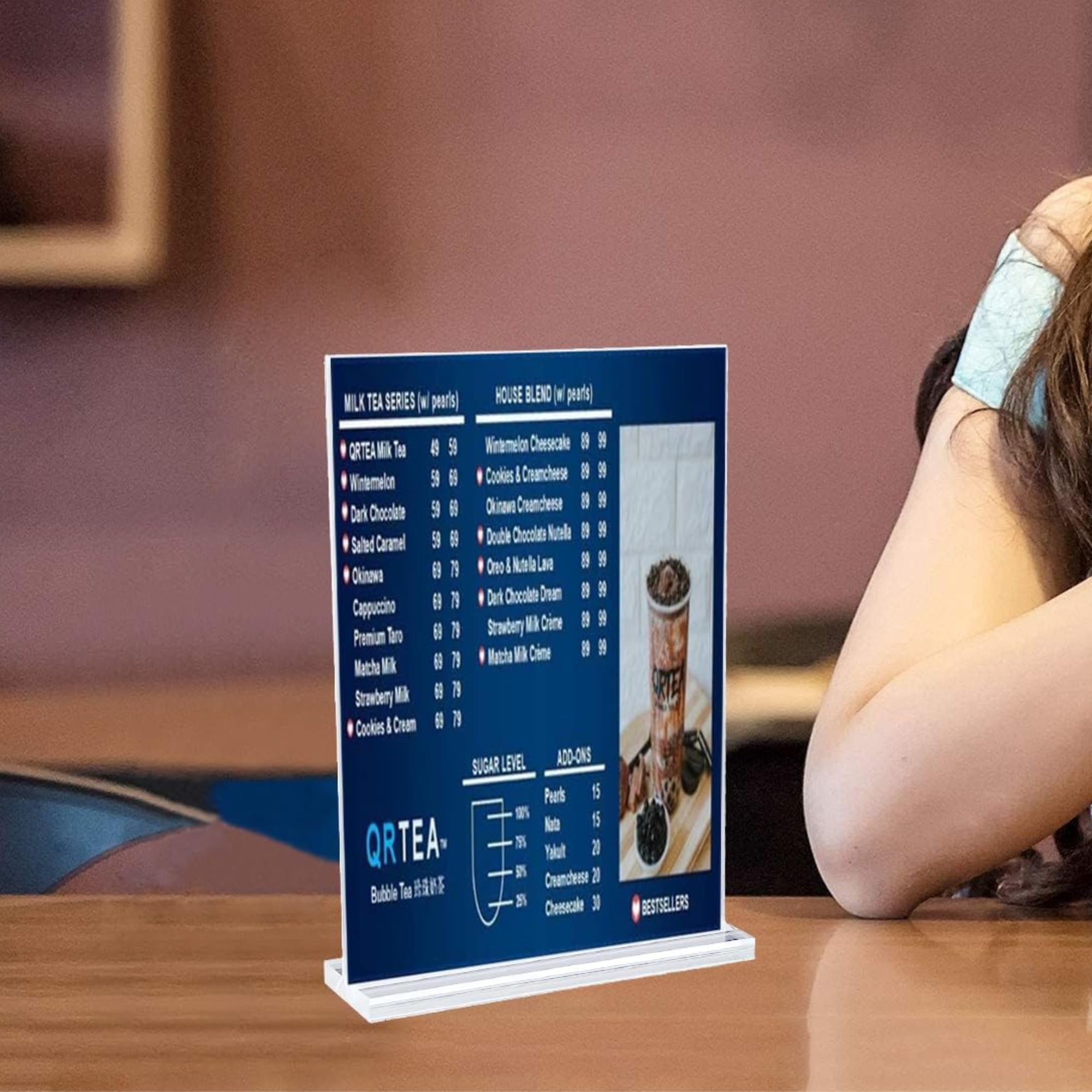 SWYFT ESSENTIALS A4 T-Shaped Acrylic Sign Holder Pack of 6 Double Sided Display Stands for Menus, Promotions & Photos Clear Holders for Office, Stores, Restaurants, and Events - Image 4