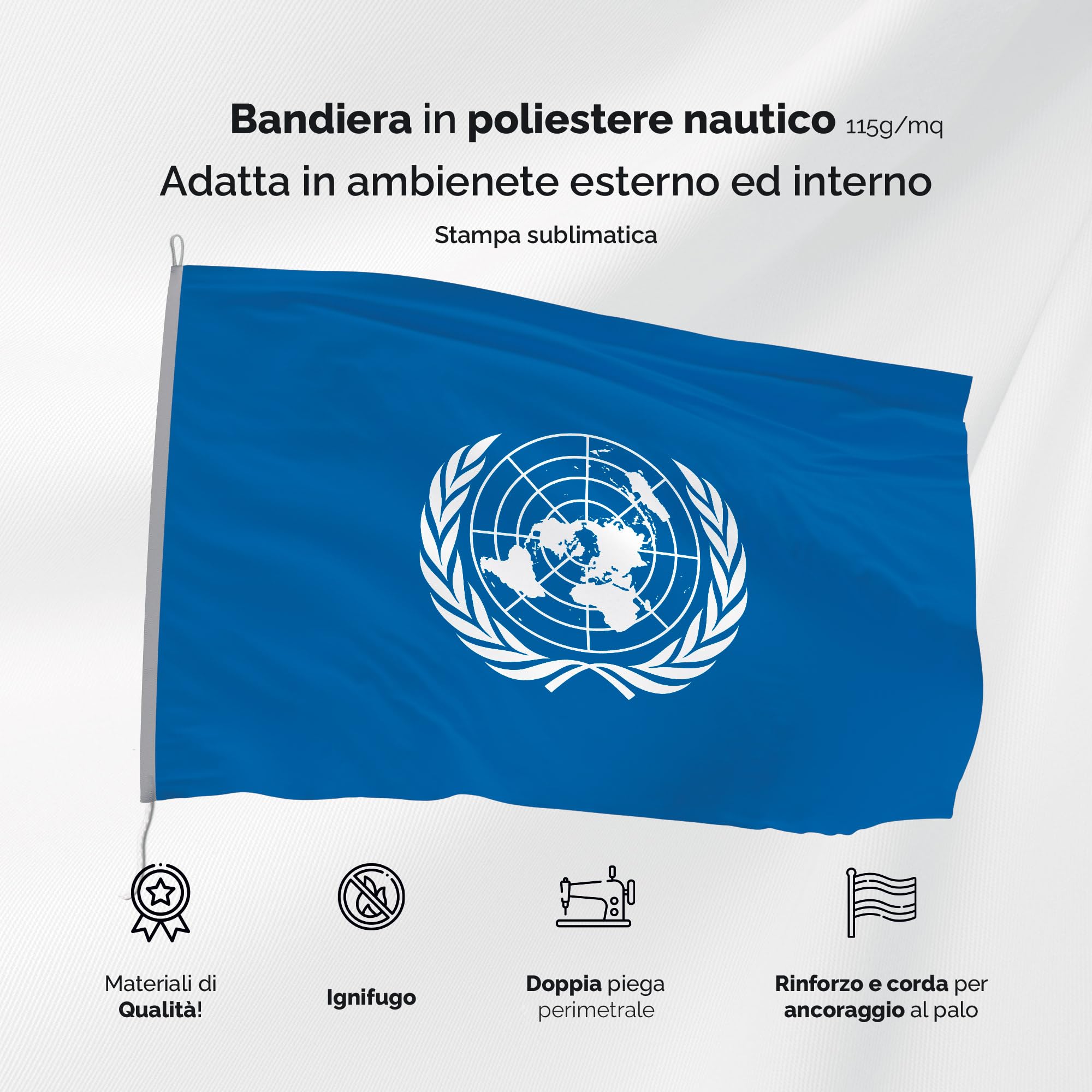 Bandiera MARINA MERCANTILE 100x150 Cm In Poliestere NAUTICO 115 Gr/mq