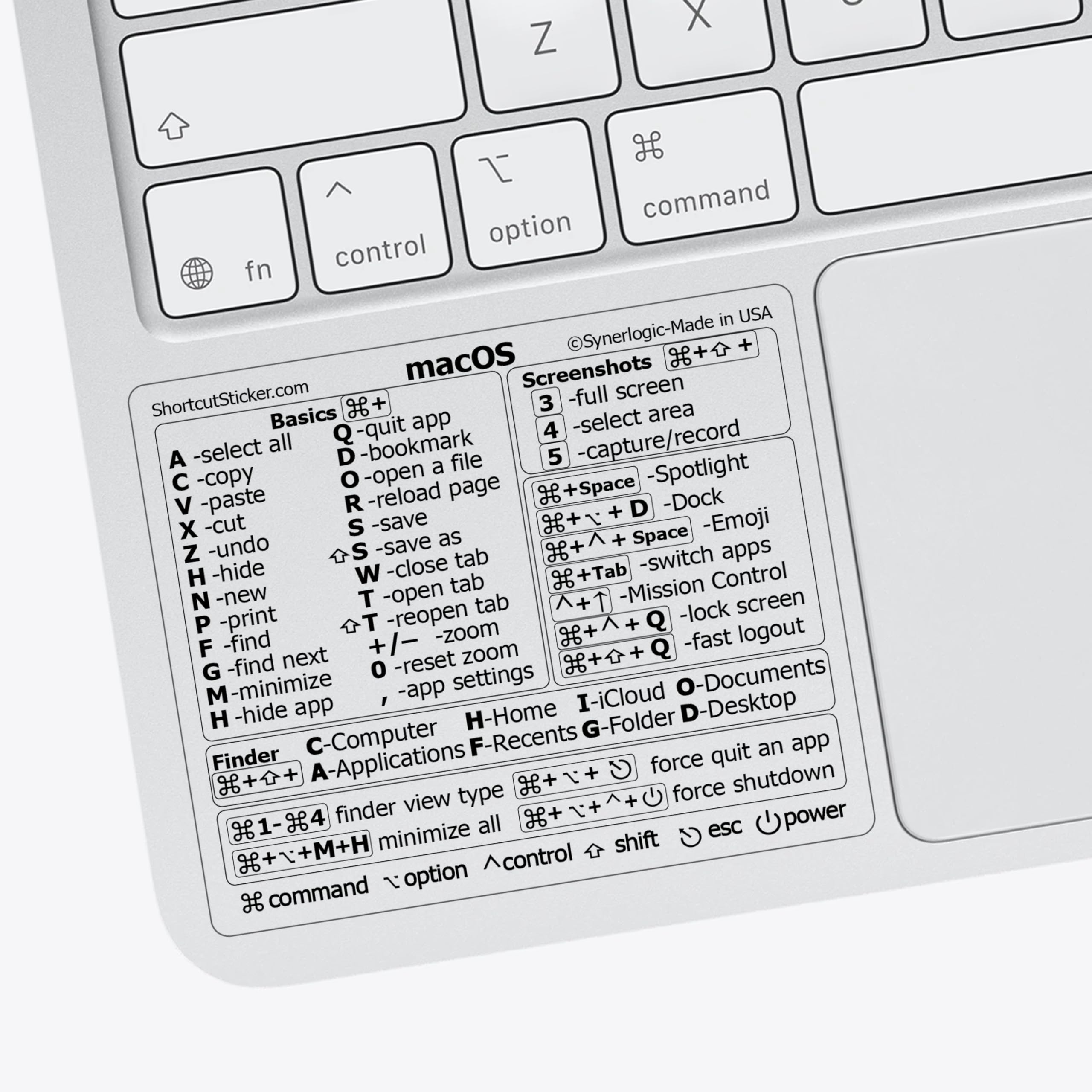 Mac OS Shortcuts Sticker - Boost Your MacBook Speed -25 Mac OS Shortcuts Sticker - Boost Your MacBook Speed -25