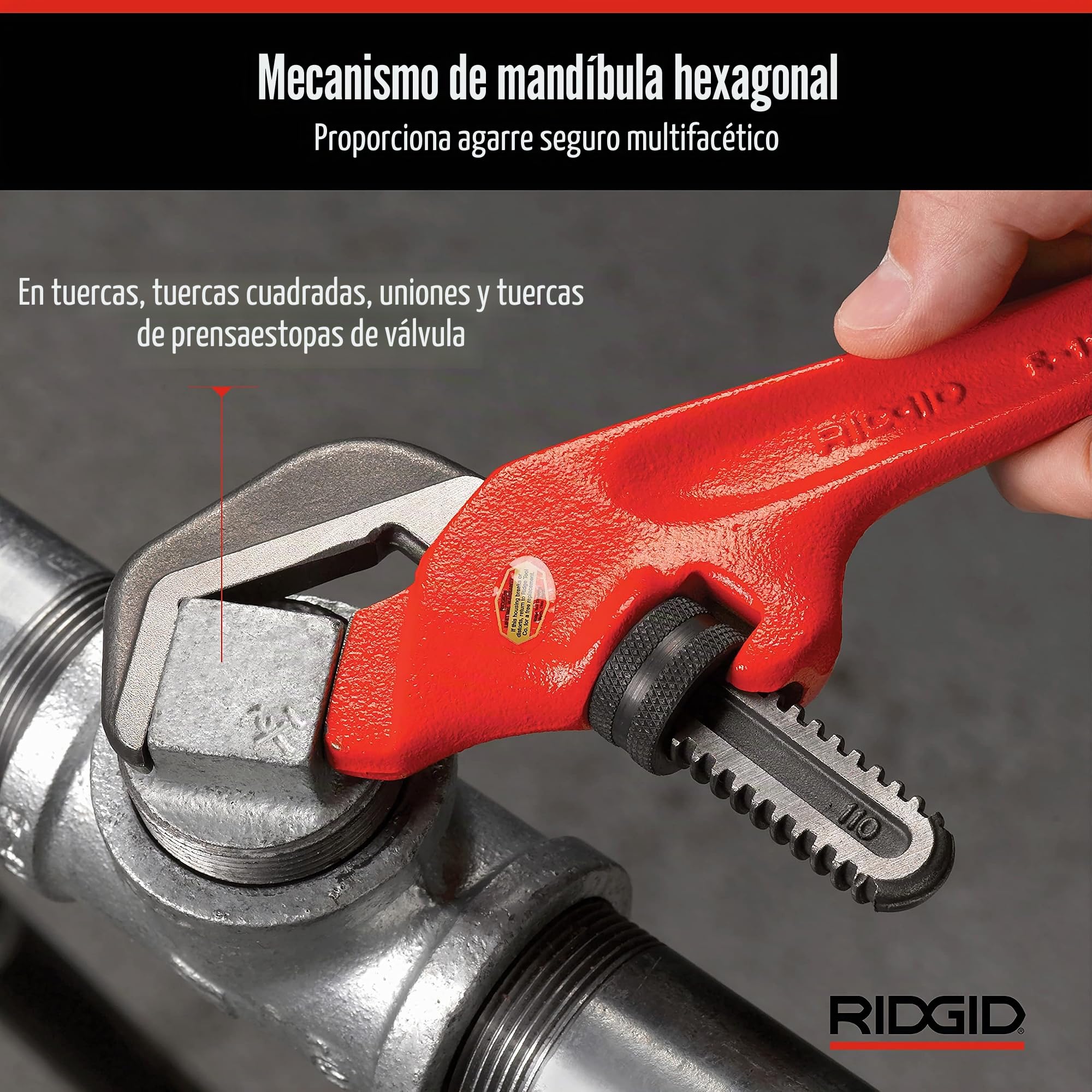 RIDGID 31305 Modelo E-110 Llave hexagonal, Llave hexagonal de ajuste transversal de 9 1/2 pulgadas