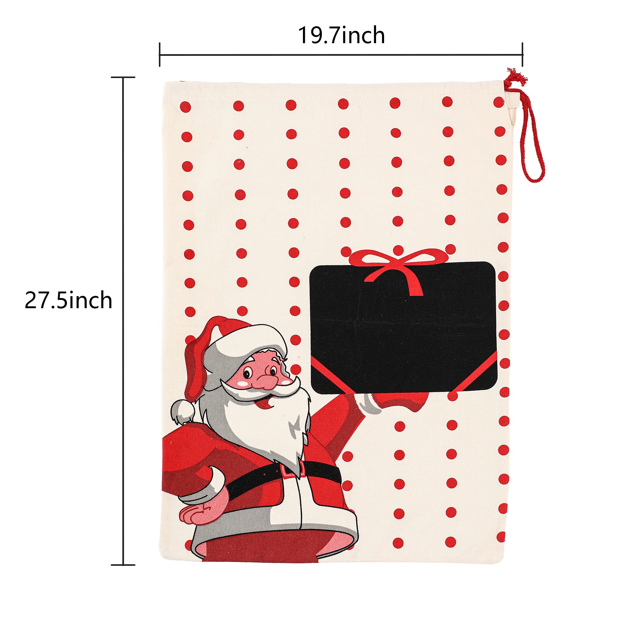 SATOHO Weihnachtsmann-Sack Aus Canvas, 2er-Pack, 50x70 Cm, Mit Kordelzug – Personalisierbar Für Geschenke