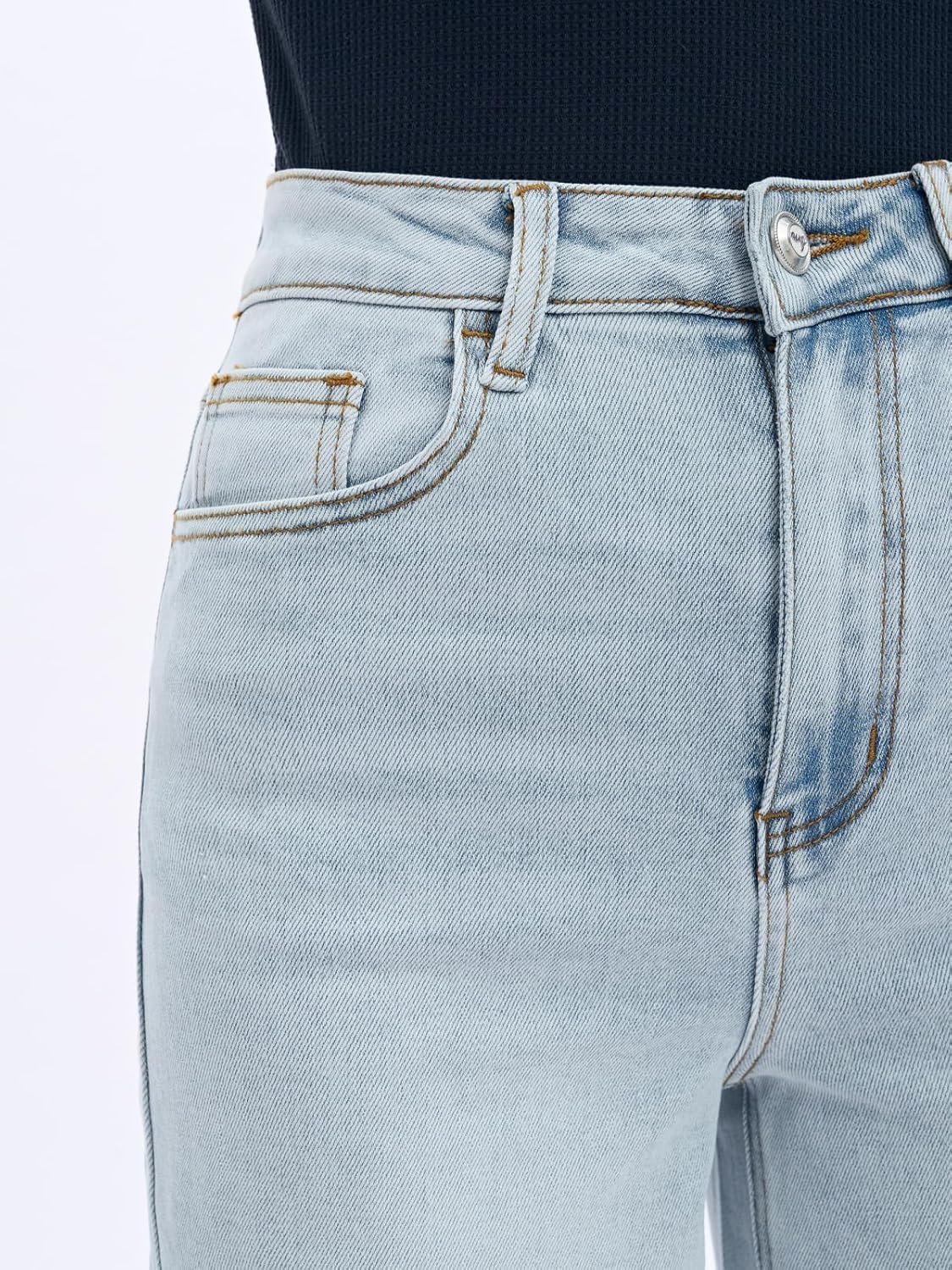 ONESO Wide Leg Jeans for Women High Waisted Stretchy Baggy Jeans BBL Loose Fit Tummy Control Denim Pants Raw Hem Casual