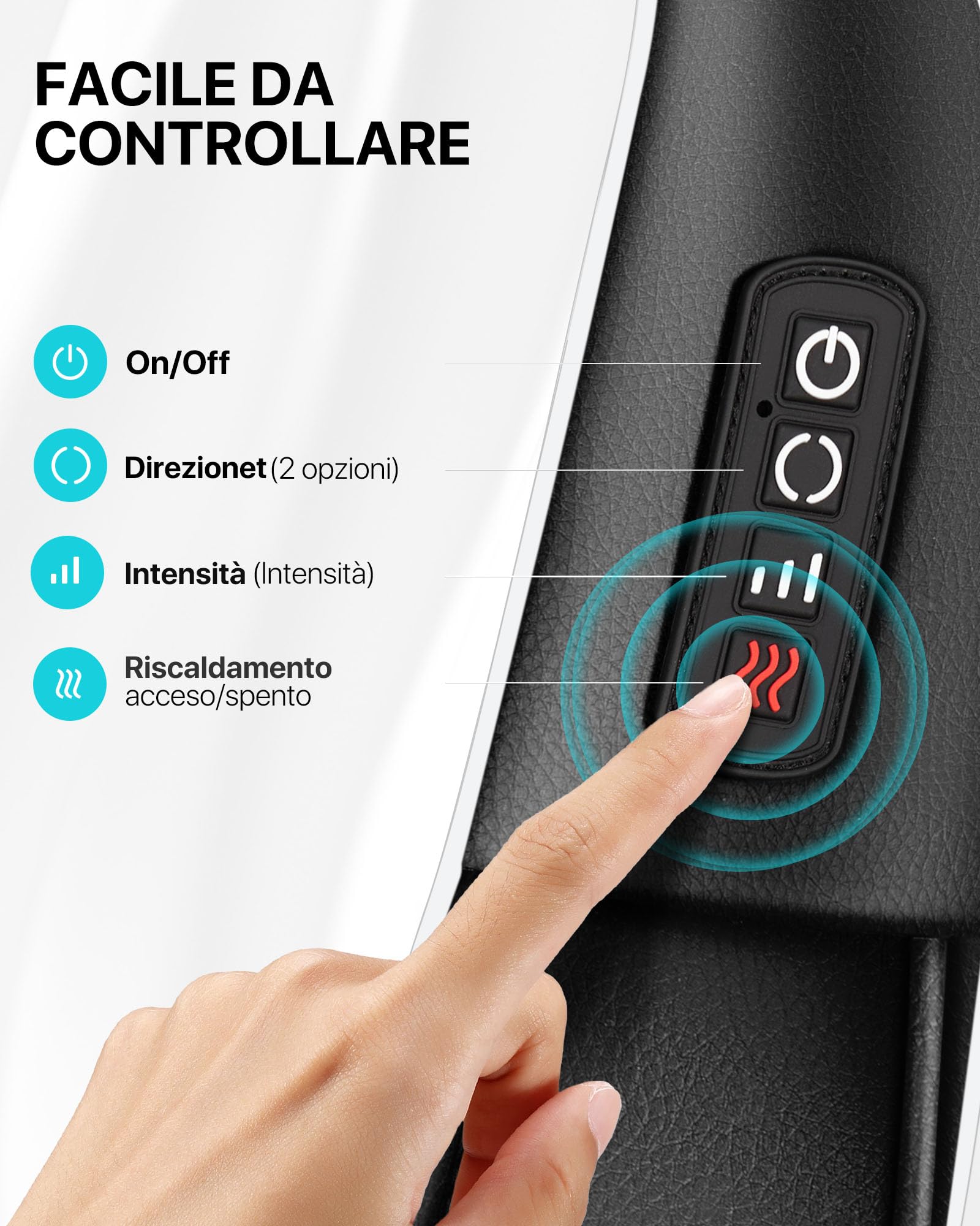 ALLJOY Massaggiatore Cervicale, Massaggiatore per Collo e Spalle con Riscaldamento, Massaggio Shiatsu Elettrico Schiena 3D Tre Velocità Regolabili,Regalo per Uomo Donna,Nero
