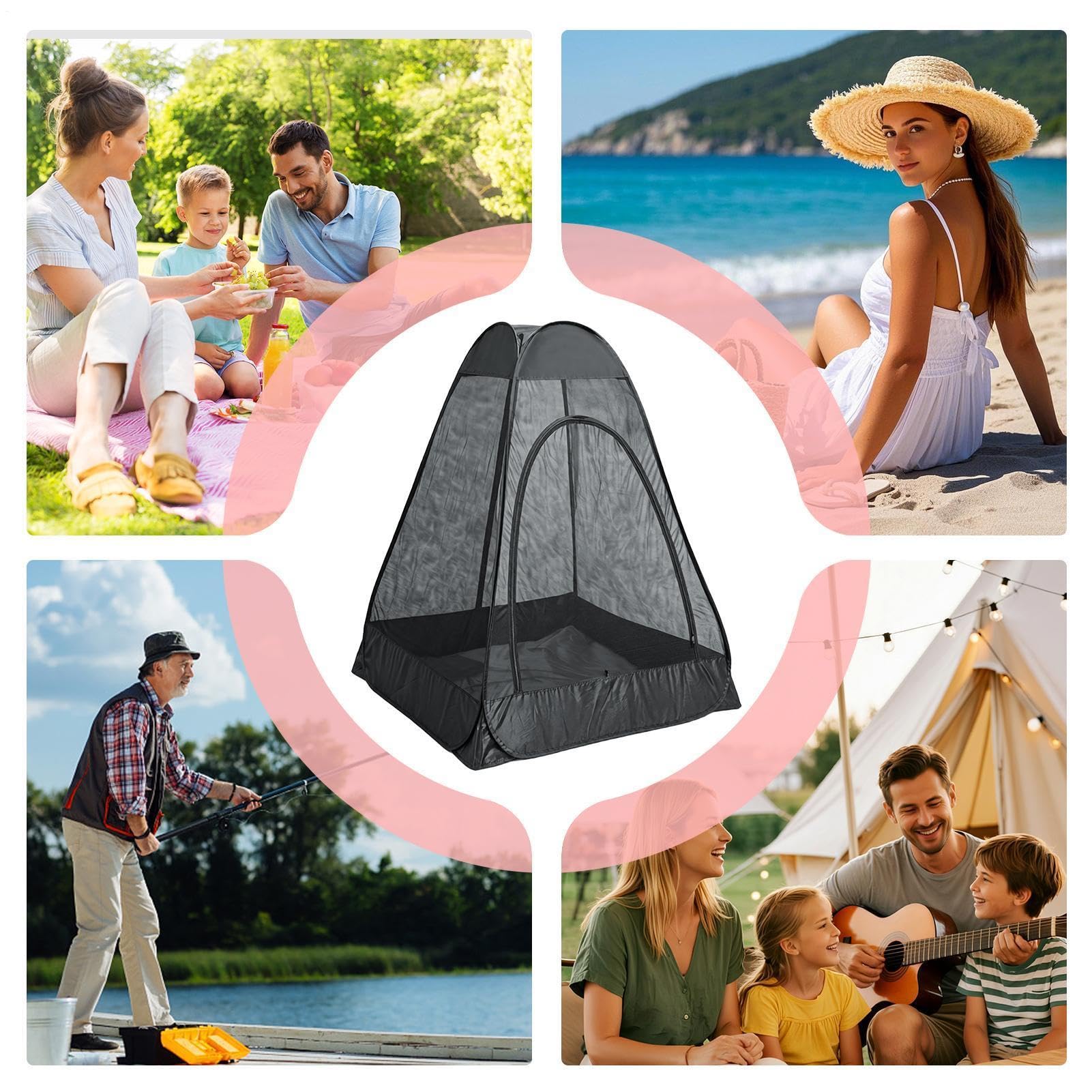 Pod Sportivo Rifugio Pop-Up in Rete Antimosche e Impermeabile | Parasole Da Pesca Leggero 119x119x150 Cm Per Outdoor Giardino Cortile Patio Campeggio Escursionismo Picnic Viaggio Baseball