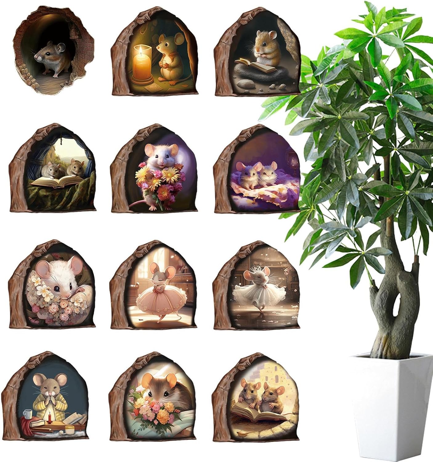 Mouse Hole 3D Wall Sticker, Mouse Hole Wall Stickers, Mouse