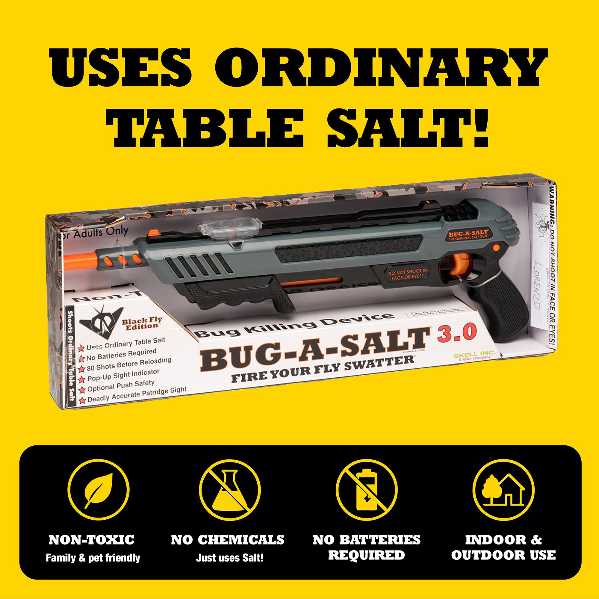 Bug-A-Salt 3.0 Black Fly Edition Pistolet à sel anti-mouches et insectes