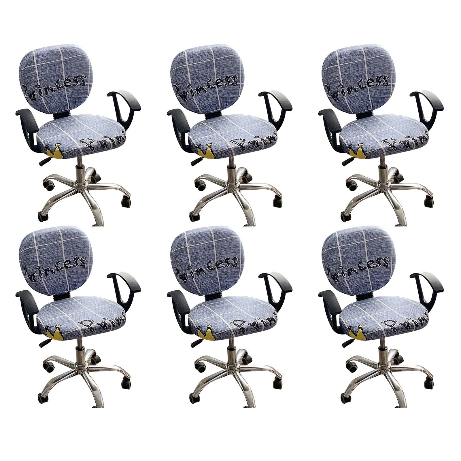 Housse de chaise KnSam bleu couronne en polyester vendue par lot de 6 pièces