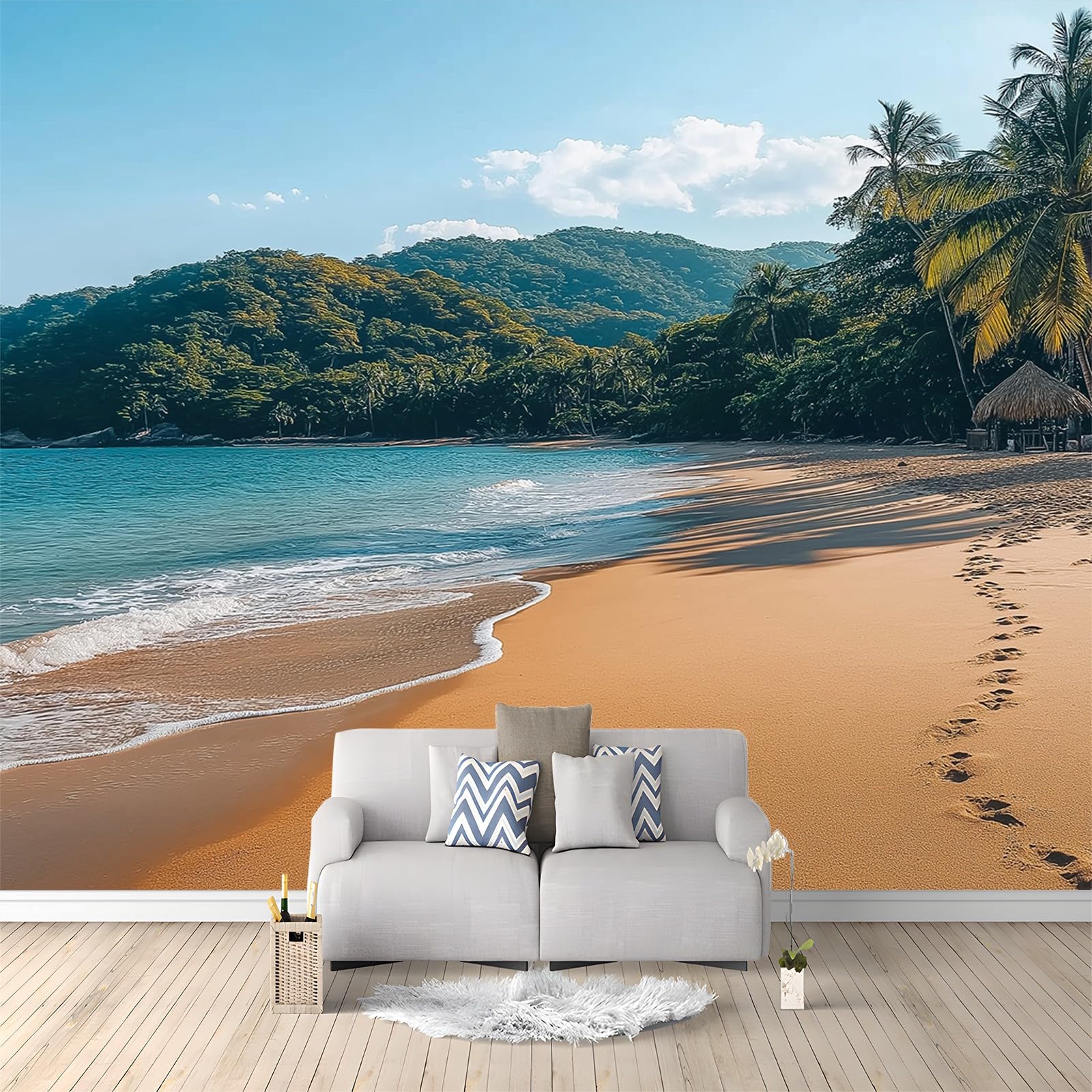 Mural Fotográfico Playa En Acapulco México 350x256 cm Murales Decorativos Pared 3D Papel Pintado, Moderno Decoración de Paredes para salón Dormitorio Pasillo Comedor