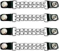 Vista 1 de Funk Plus Extensores de chaleco de motocicleta de 4 pulgadas, doble cadena cromada, chaqueta MC a presión regular fabricada en EE. UU