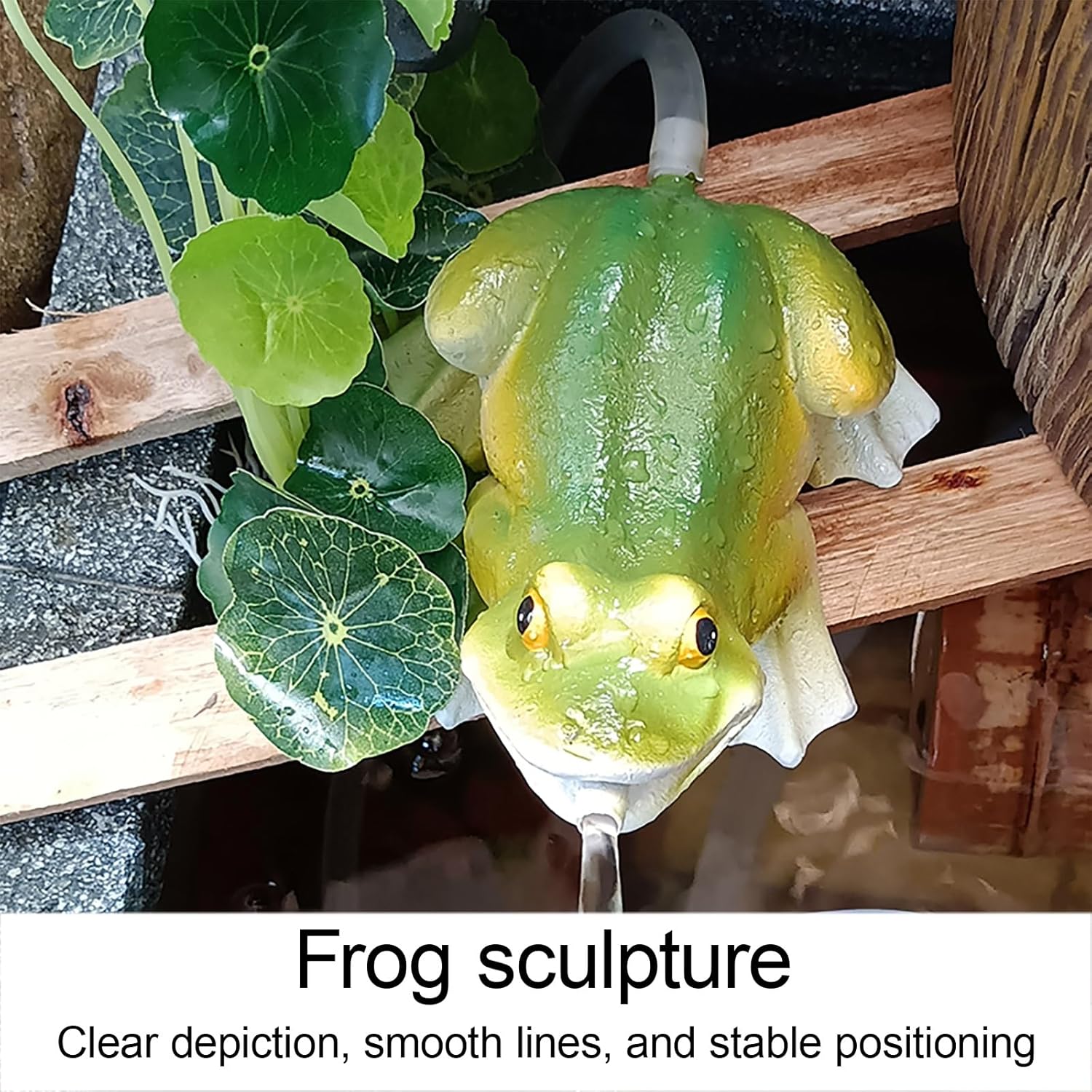 Pond Spitter, Resin Frog Water Spitter Statue, Water Feature Outdoor Fountain, Stylish Ornament for Balcony, Courtyard, Patio and Home Office