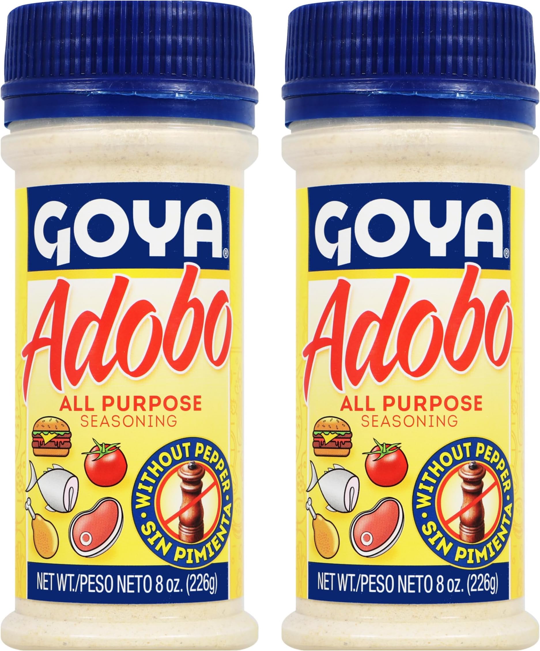 Goya Adobo Seasoning Without Pepper 8oz All Purpose Seasoning - Sin Pimenta (2 units)