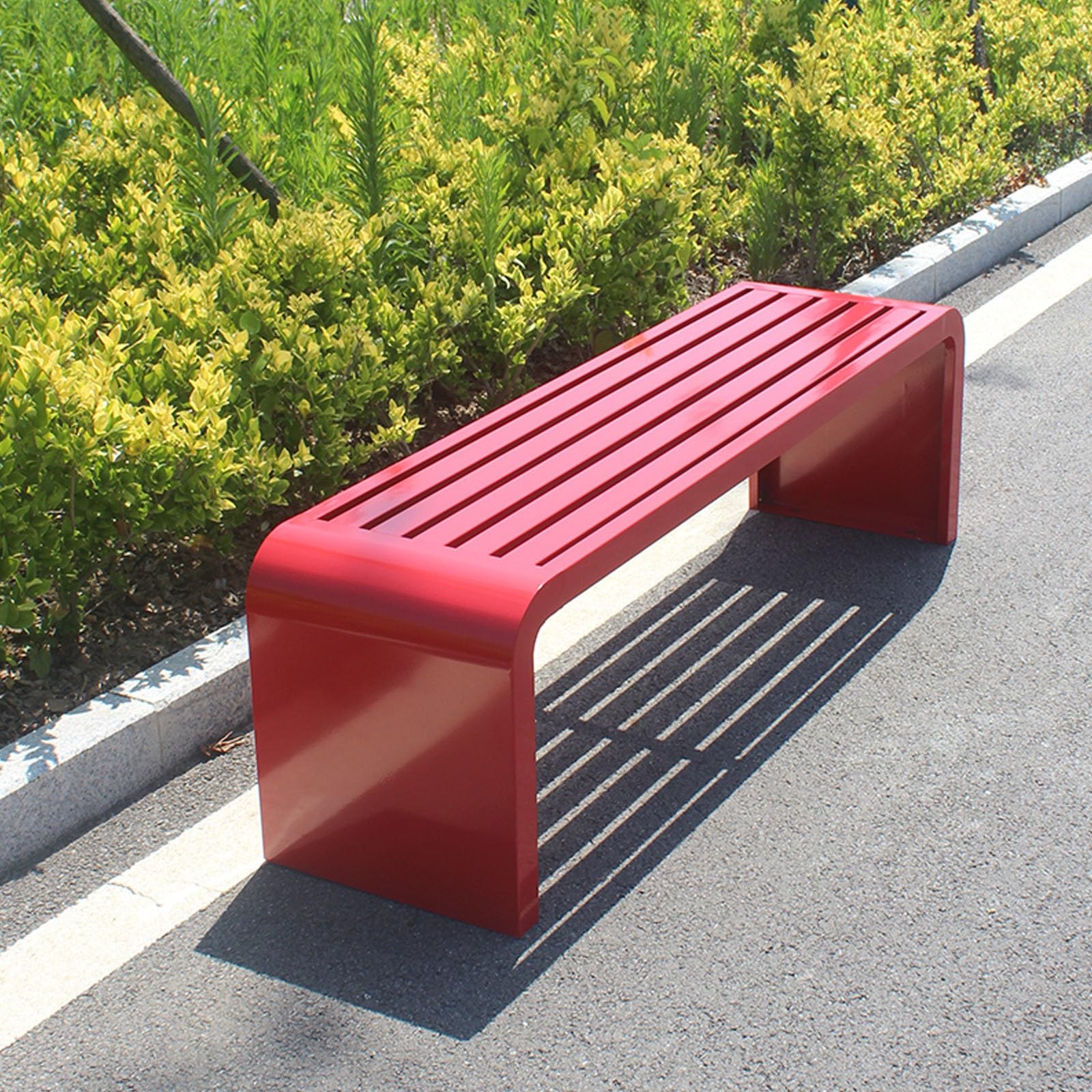 Banc robuste en acier inoxydable pour espace extérieur porche et parc